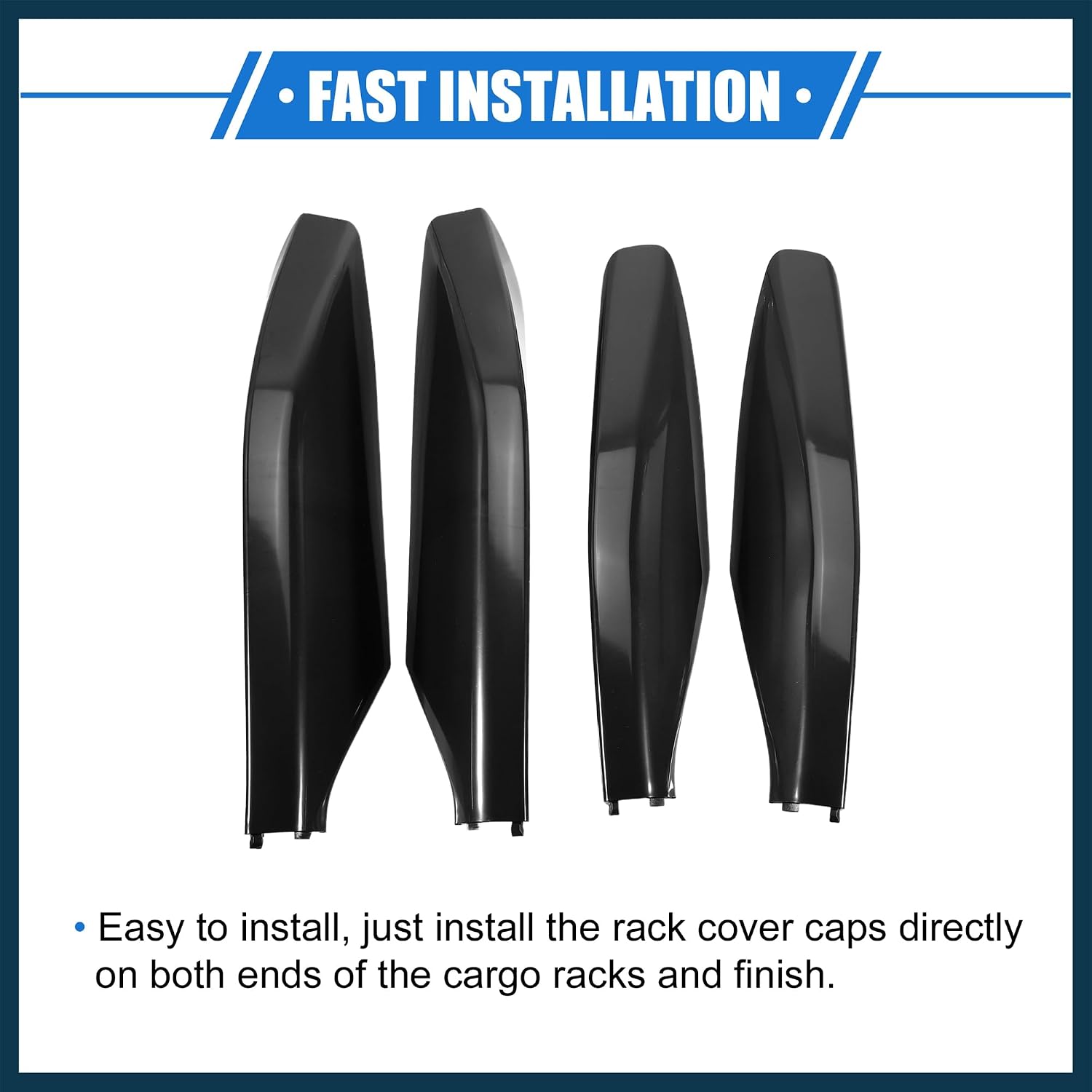 4pcs Car Roof Rack Side Rails End Cover Shell Cap Compatible for Lexus GX470 2003-2009, Durable Plastic Black Cargo Rack Legs Protection Automotive Parts
