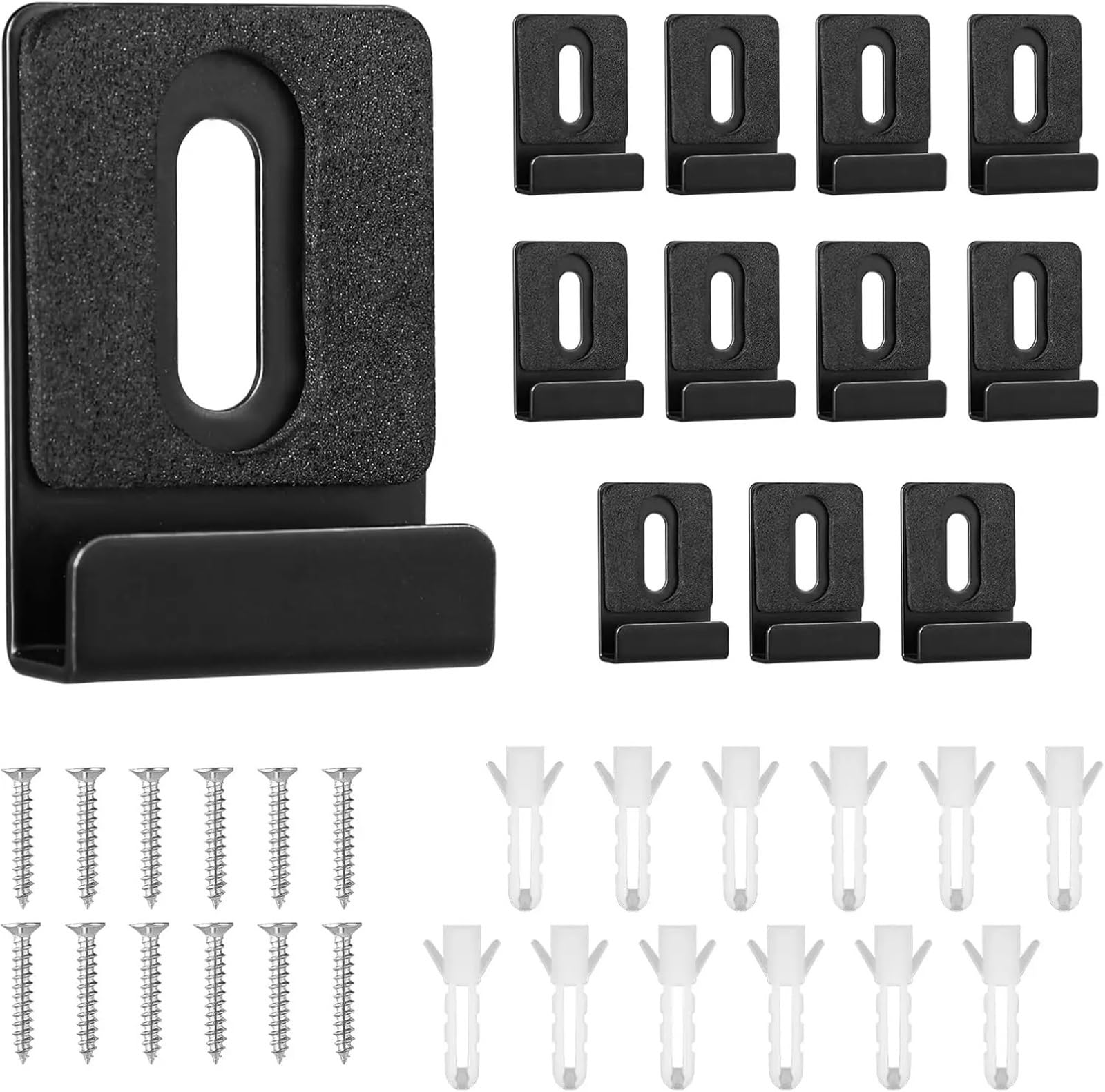 12pcs Metal Mirror Holder Kit, Mirror Clips with Screws Rubber Pads Hanging Hardware Mirror Brackets