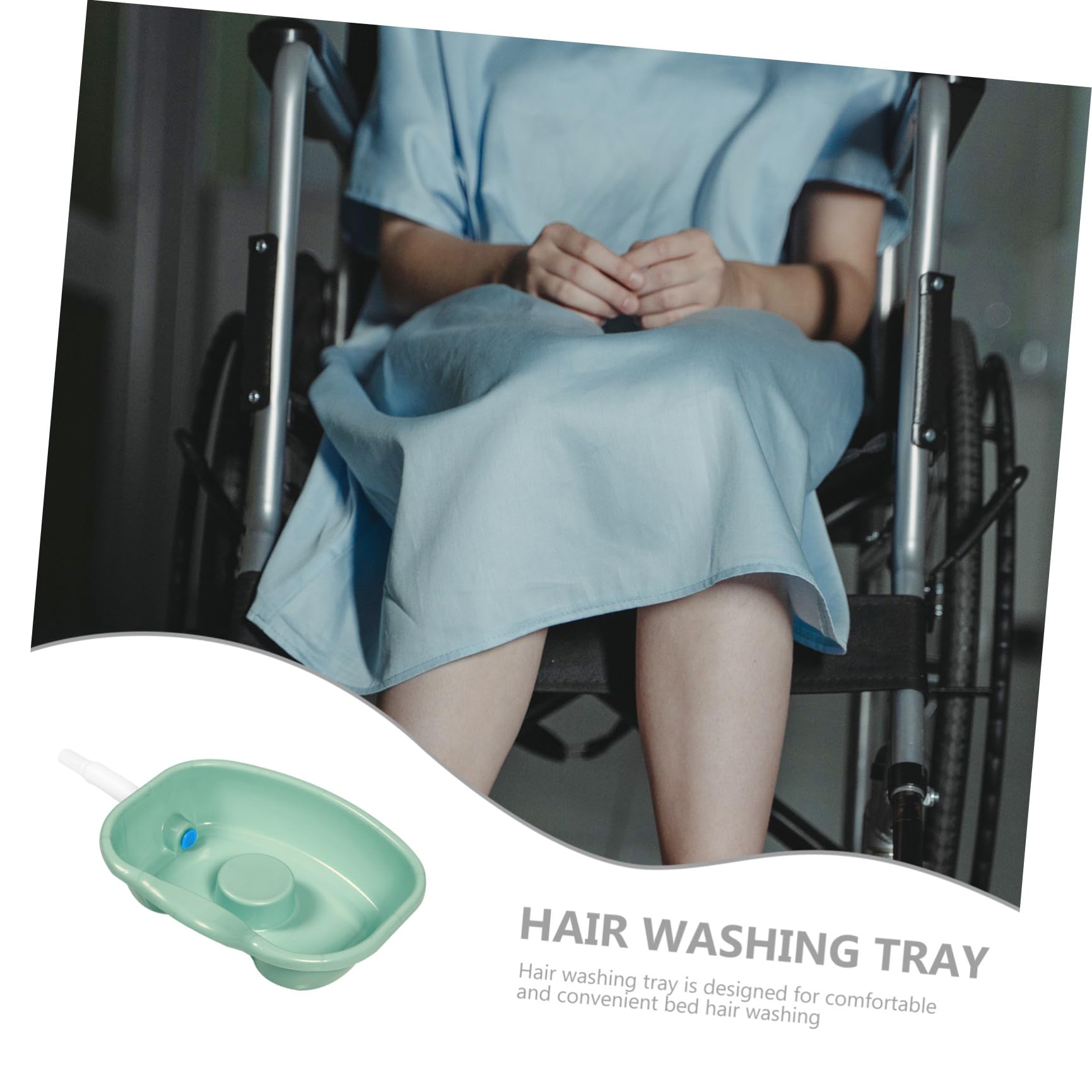 HOMSFOU Ergonomisch Geformtes Haarwaschbecken aus Kunststoff mit Glatter Oberfläche und Gebogener Kante für Haarwäsche im Bett bei Senioren und Pflegebedürftigen