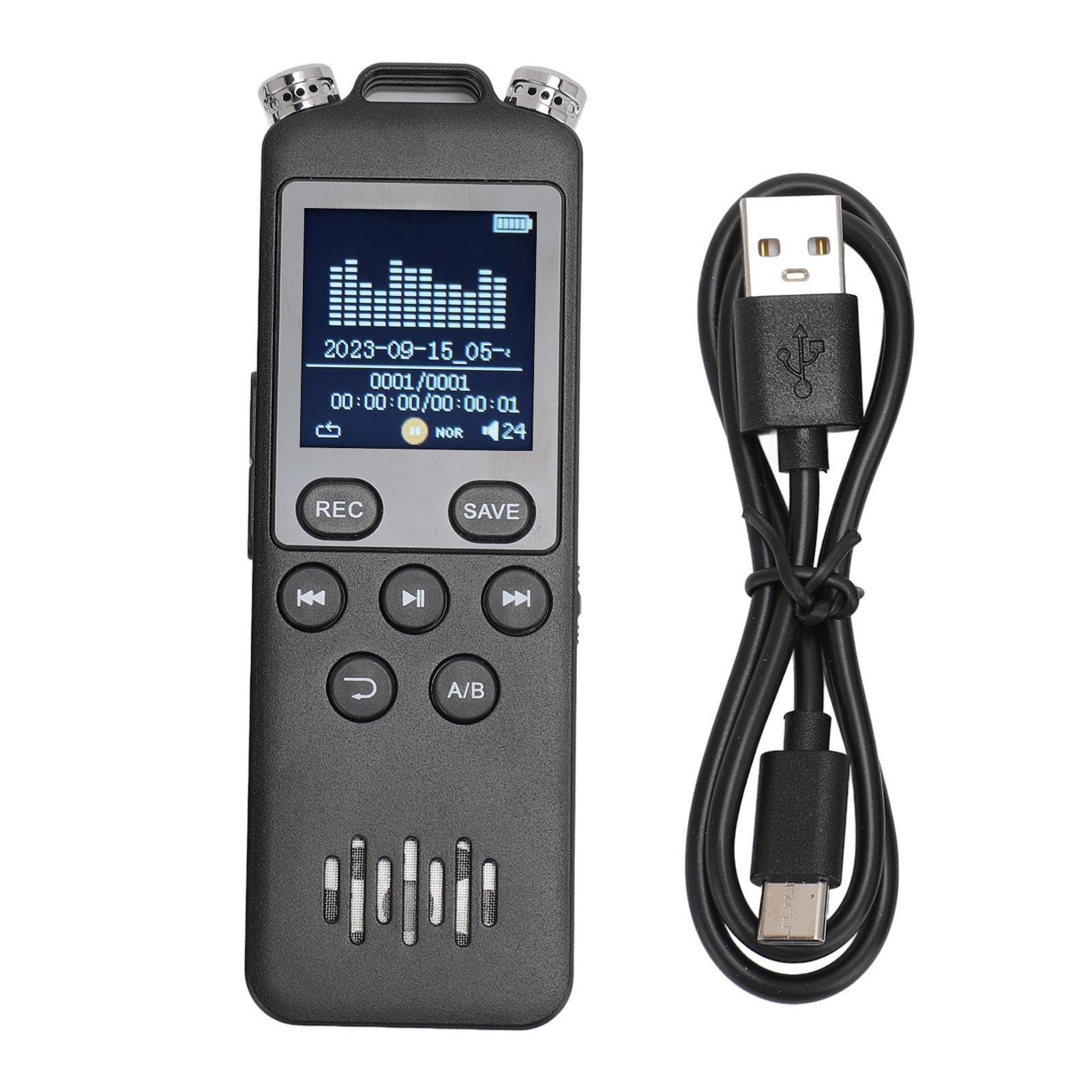 Grabadora de Voz Digital, Grabadora Digital de 1536 Kbps Activada por Voz para Clase (16GB)