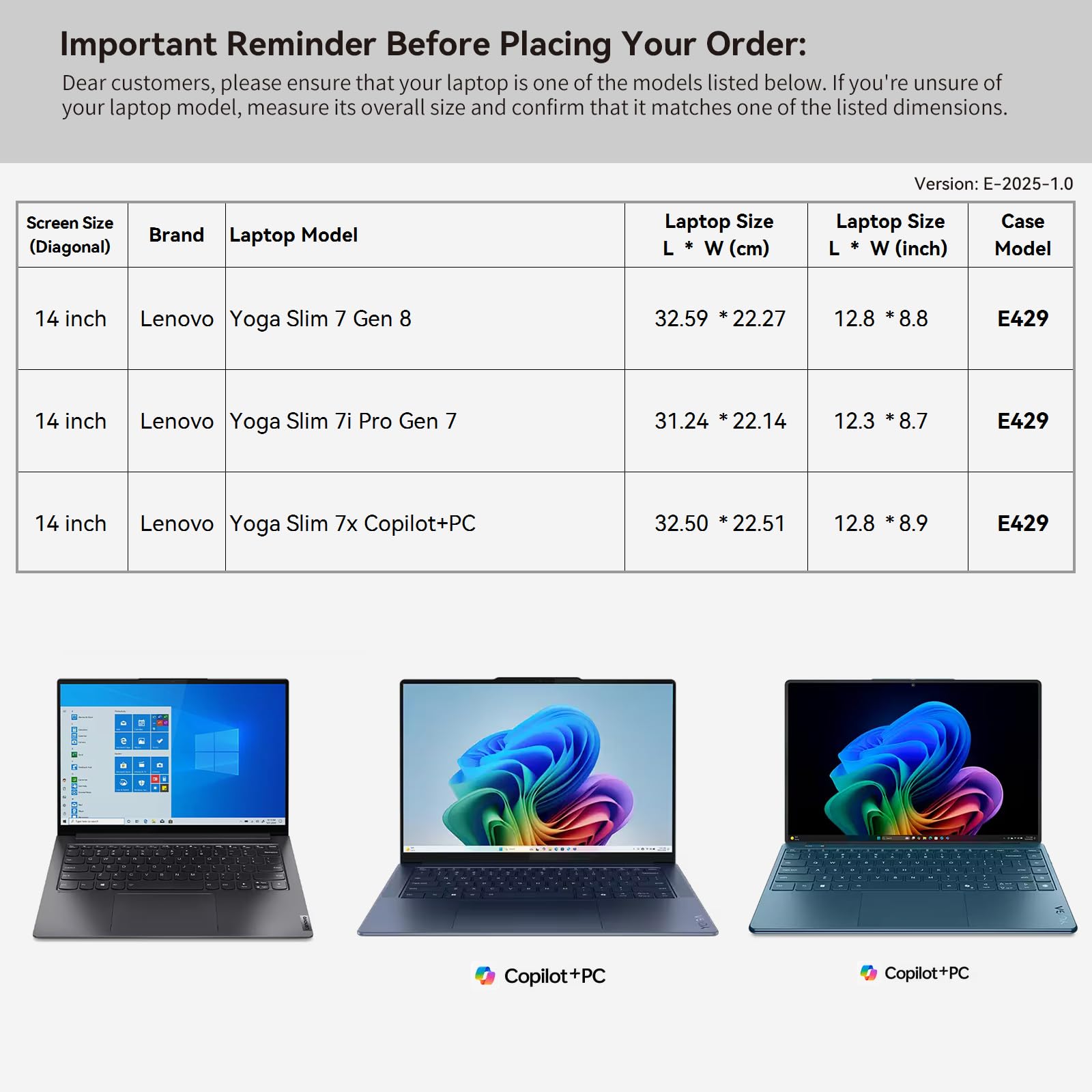 Smatree Housse pour Ordinateur Portable 14 Pouces pour Lenovo Yoga Slim 7 Gen 8/ 7i Pro Gen 7, Yoga Slim 7X, Copilot+PC, étui de Protection avec Poche pour Accessoires (E429)
