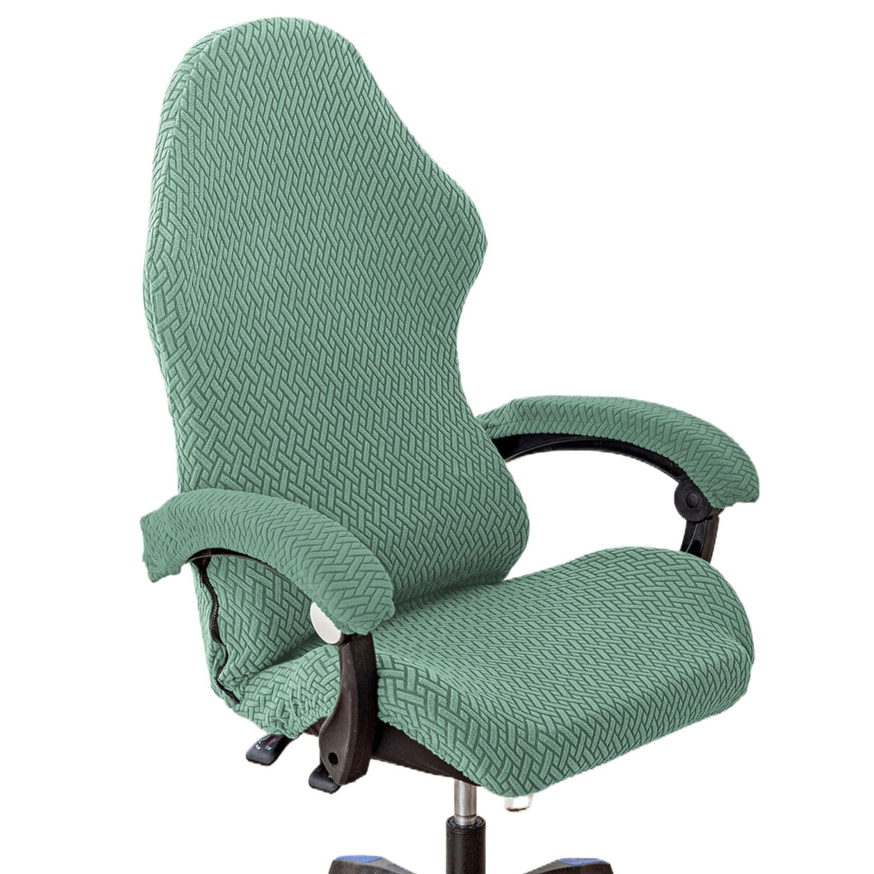 Set di coperture per sedia da gaming, con braccioli e cuscino per seduta, protezione elastica per sedia da ufficio, protezione per sgabello da gioco ed elegante (J)