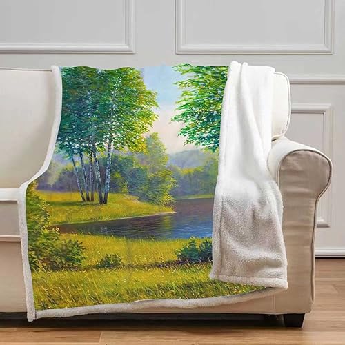 Miniatura 9 de Vintage Cobijas Calientes para Invierno - Manta de viaje verde marino de microfibra polar para sofá, cama, sofá, silla, tamaño pequeño, 31.5 x 47