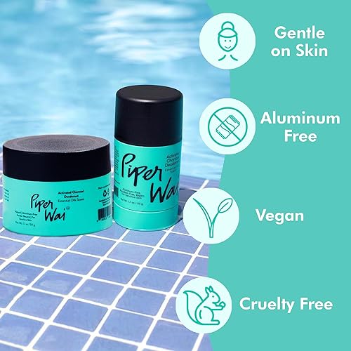 Miniatura 6 de PiperWai Desodorante natural con carbón activado  Protección contra olores, vegano, sin aluminio, producto Shark Tank para mujeres y hombres  Ideal