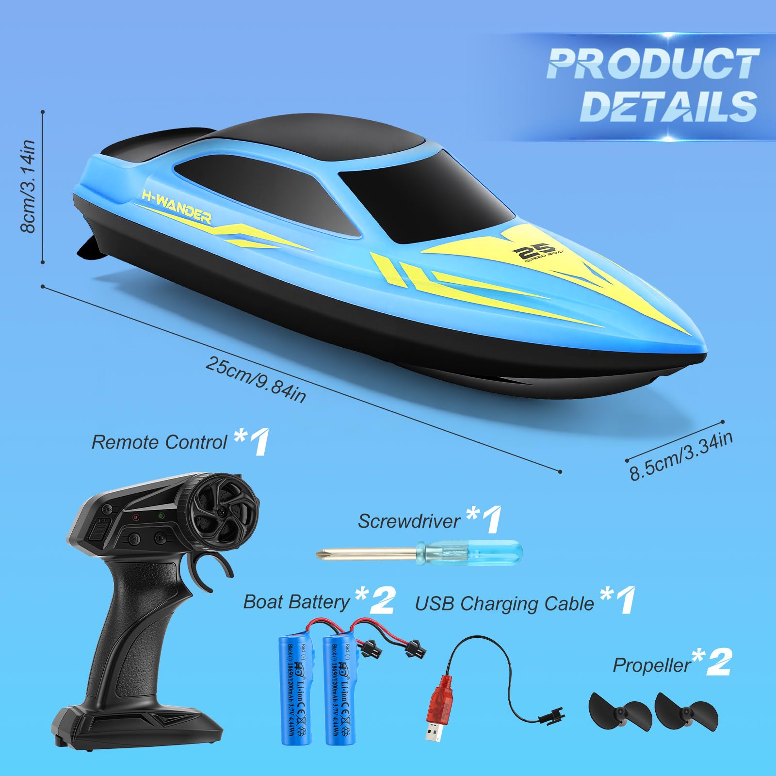 Paquete de 2 botes teledirigidos con luz LED y 2 baterías, 24 km/h, barcos de carreras de 2,4 GHz para piscinas y lagos, juguetes de agua de verano, regalo para niños de 8 a 12 años para piscinas y