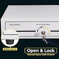 Vista 4 de Volcora Cajón de caja registradora de 16 pulgadas para sistema de punto de venta (POS), totalmente extraíble blanco resistente hasta con 5