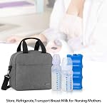 Teamoy Breastmilk Cooler Bag with Ice Pack, Travel Baby Bottle Carrier Tote Bag Fits Up to 6 Large 9 Ounce Bottles, Gray