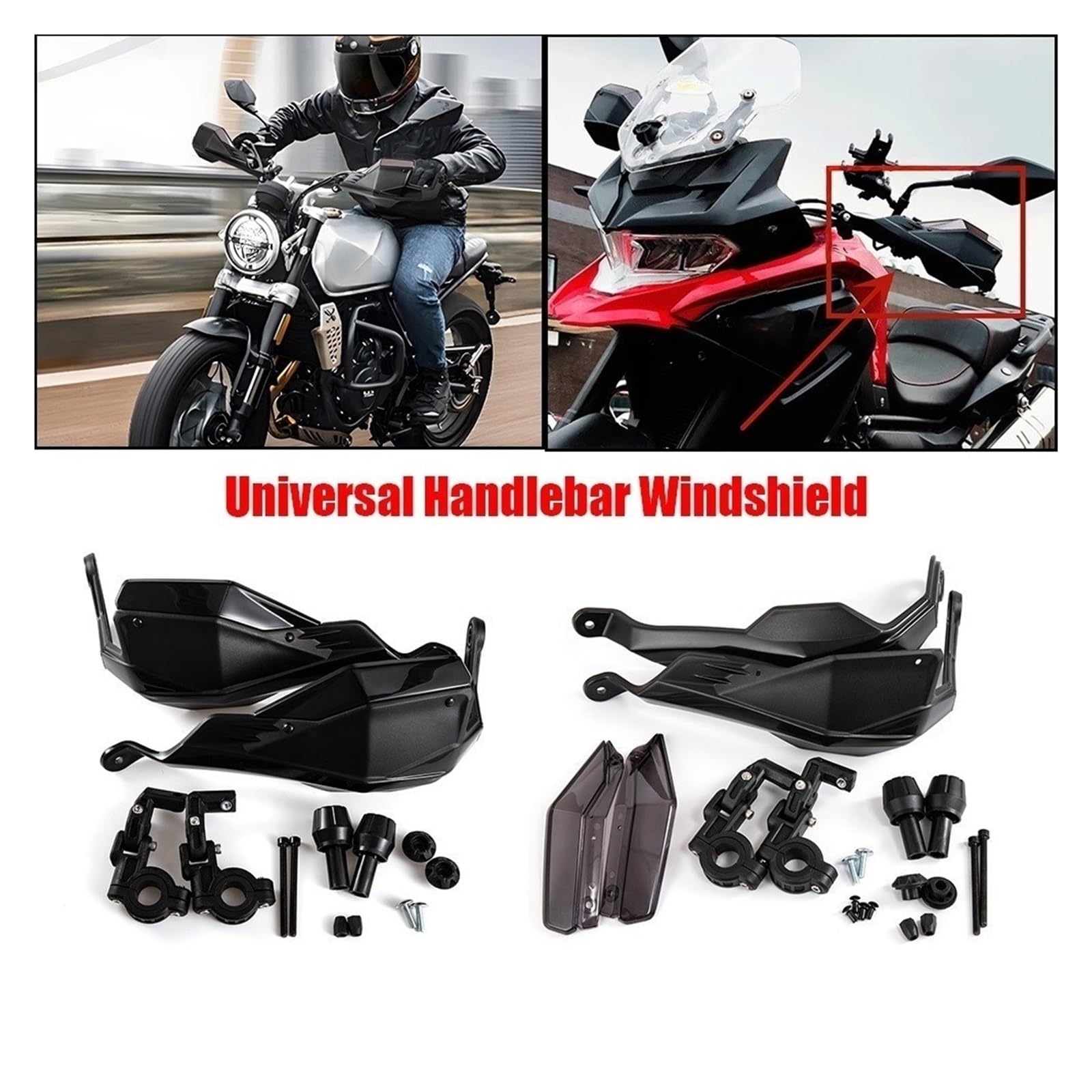 Manubrio Freno Frizione Protezione Mano Leva Moto Paramani Universali Per Moto 7/8 "22mm 1 1/8" 28mm Paramani Per Bici Da Cross Per Sostituzione Manubrio Motocross Enduro Fuoristrada