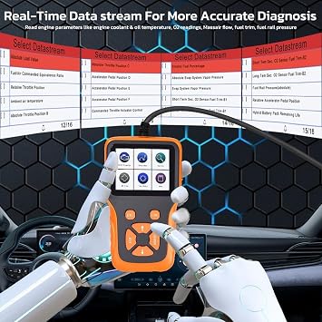 OBD2 Scanner Diagnostic Tool, Check Engine Code Reader, Check Engine Light Car Code Reader, OBD II Diagnostic Scan Tool Vehicle Read and Clear Fault Codes Live Data for All OBD II Since 1996