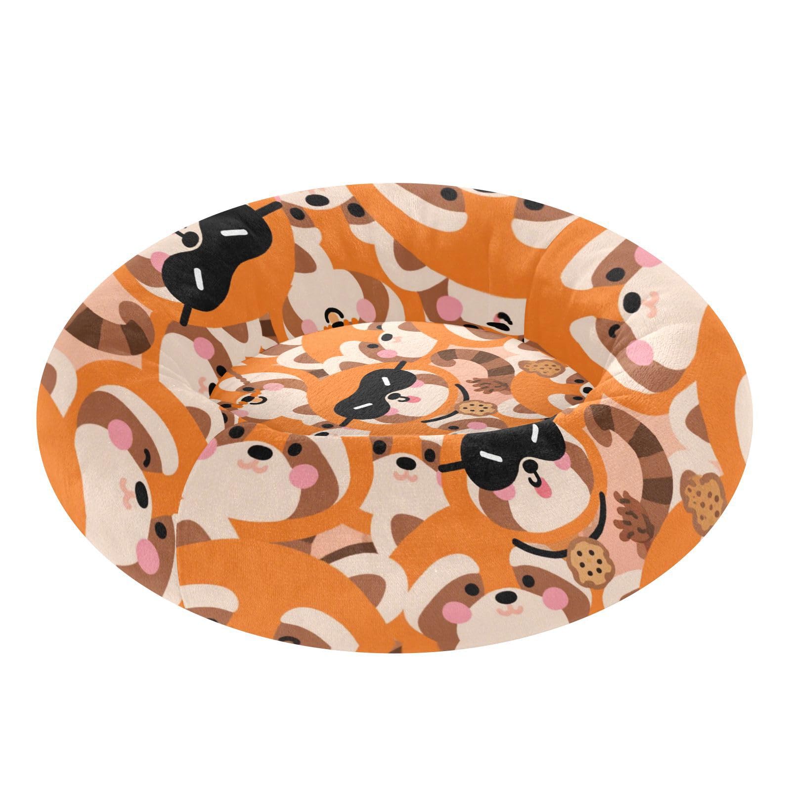 Lit beignet renard orange animaux petite taille S panier