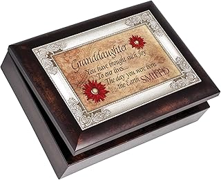 Cottage Garden Granddaughter You Have Brought Joy Burlwood Jewelry Music Box Plays You Light Up My Life