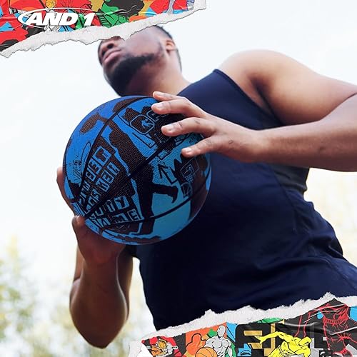 Miniatura 6 de AND1 Street Art - Balón de baloncesto de goma, tamaño reglamentario oficial 7 (29.5 pulgadas), diseño de canal profundo, hecho para interiores y