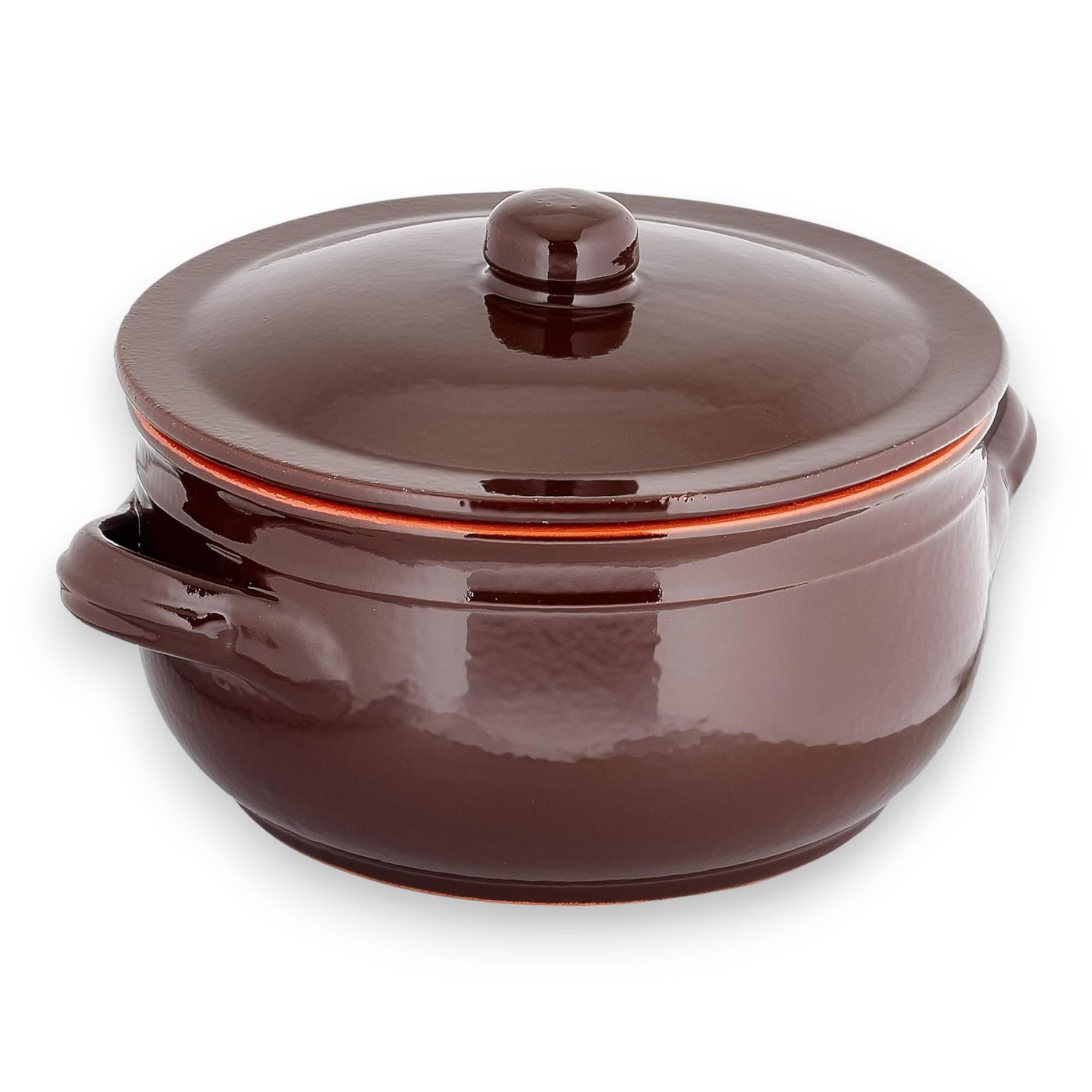 Tegame ciotola in terracotta con rivestimento ceramico per tutti i tipi di cotture Brunella - 35 cm