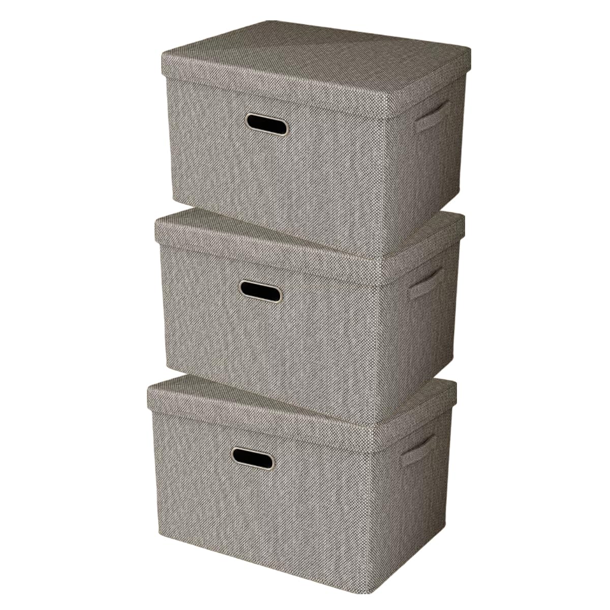 Ftyebdnc 3Pcs Wardrobe Foldable Clothes Storage Boxes, Stackable Storage Organiser Boxes/3Pcs/L37 * W27 * H26cm