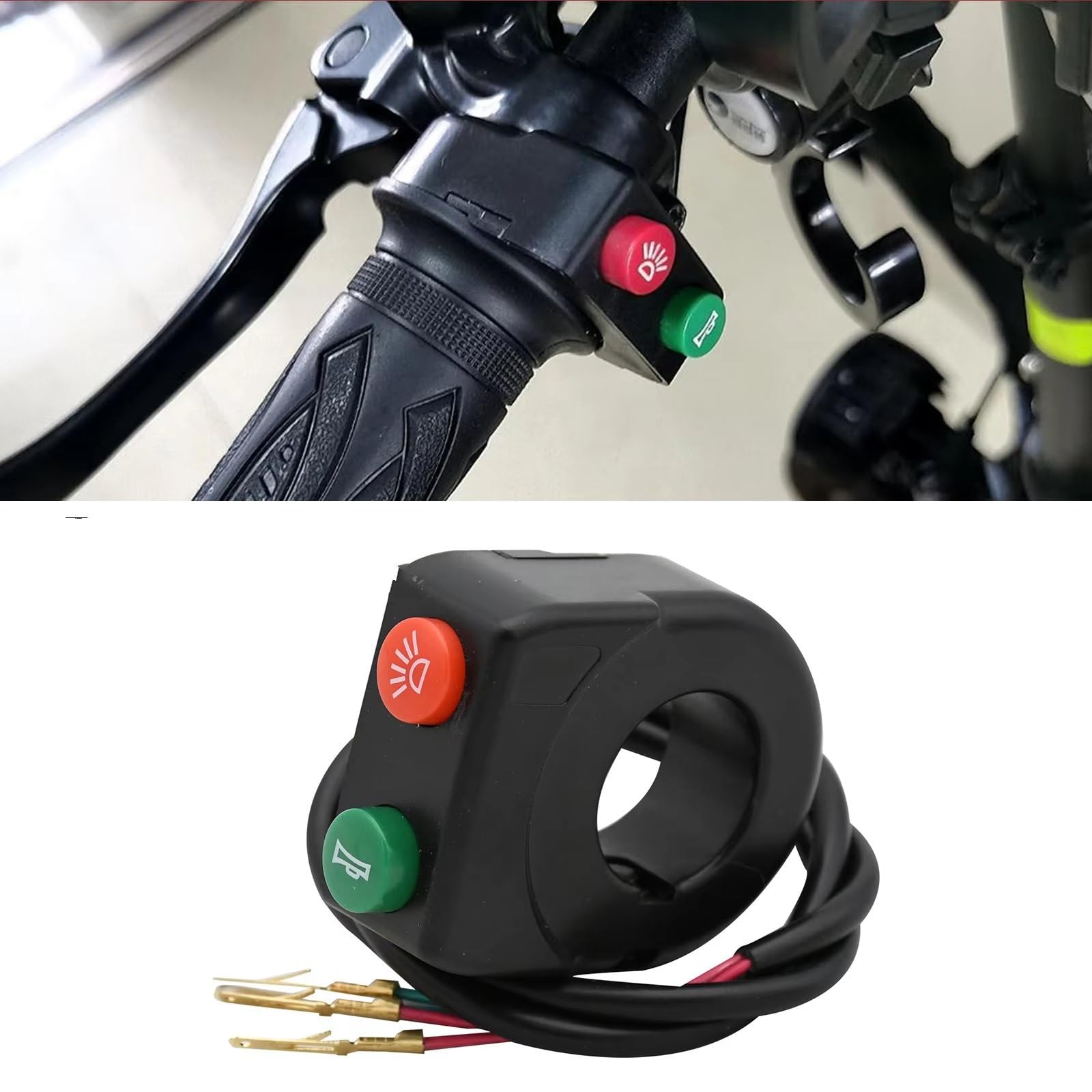 Interruttore manubrio da moto da 22 mm ATV Scooter Bicicletta elettrica Parti di rimontaggio universali Pulsante combinato clacson e fari Manubrio Kill Interruttore
