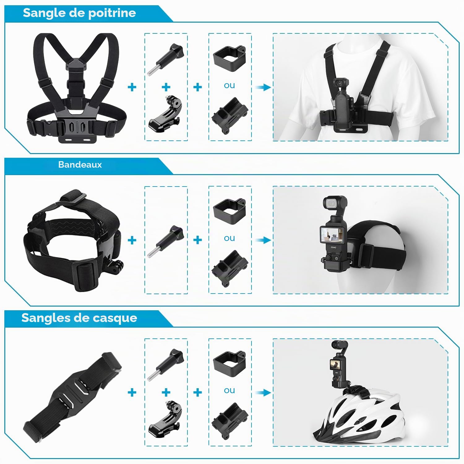 Kit d'accessoires pour DJI OSMO Pocket 3, Support oGoDeal, étui Rigide, Perche à Selfie, trépied, Support magnétique, Support pour téléphone Portable, Accessoires pour OSMO Pocket 3