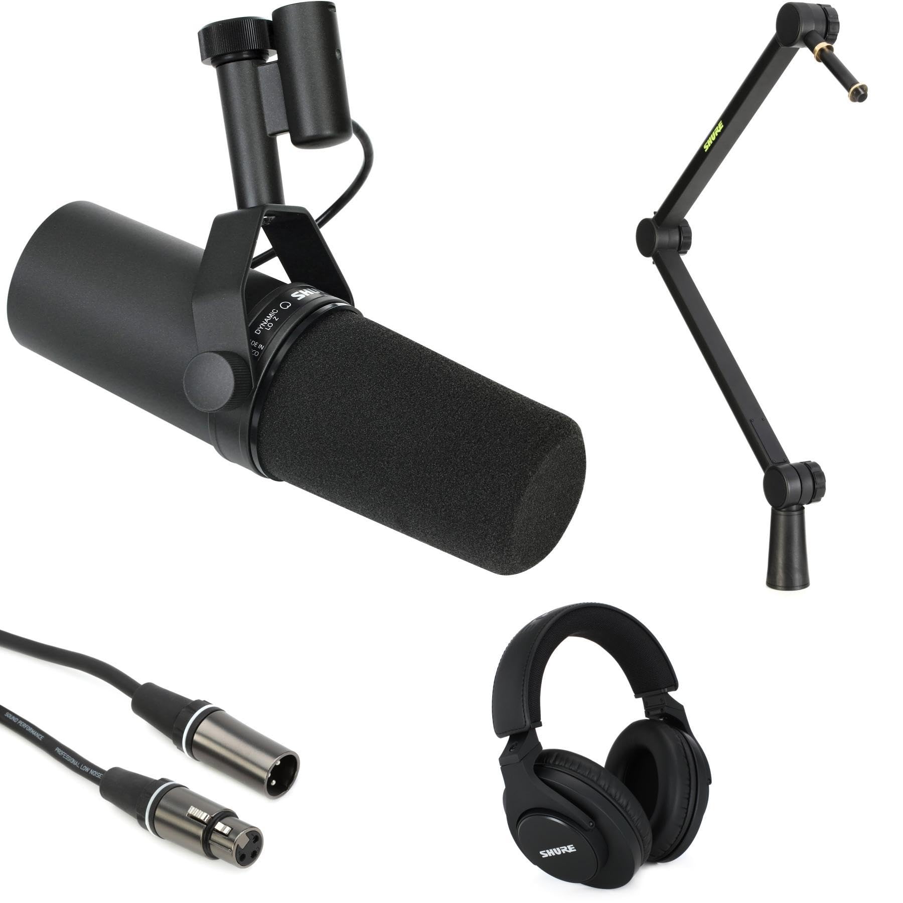 Shure SM7B Dynamic Microphone with Boom Arm and Headphones Kit