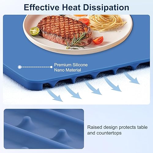 Miniatura 7 de Tapete de calentamiento para alimentos, bandeja eléctrica de silicona de calefacción de superficie completa con 3 niveles de temperatura, apagado
