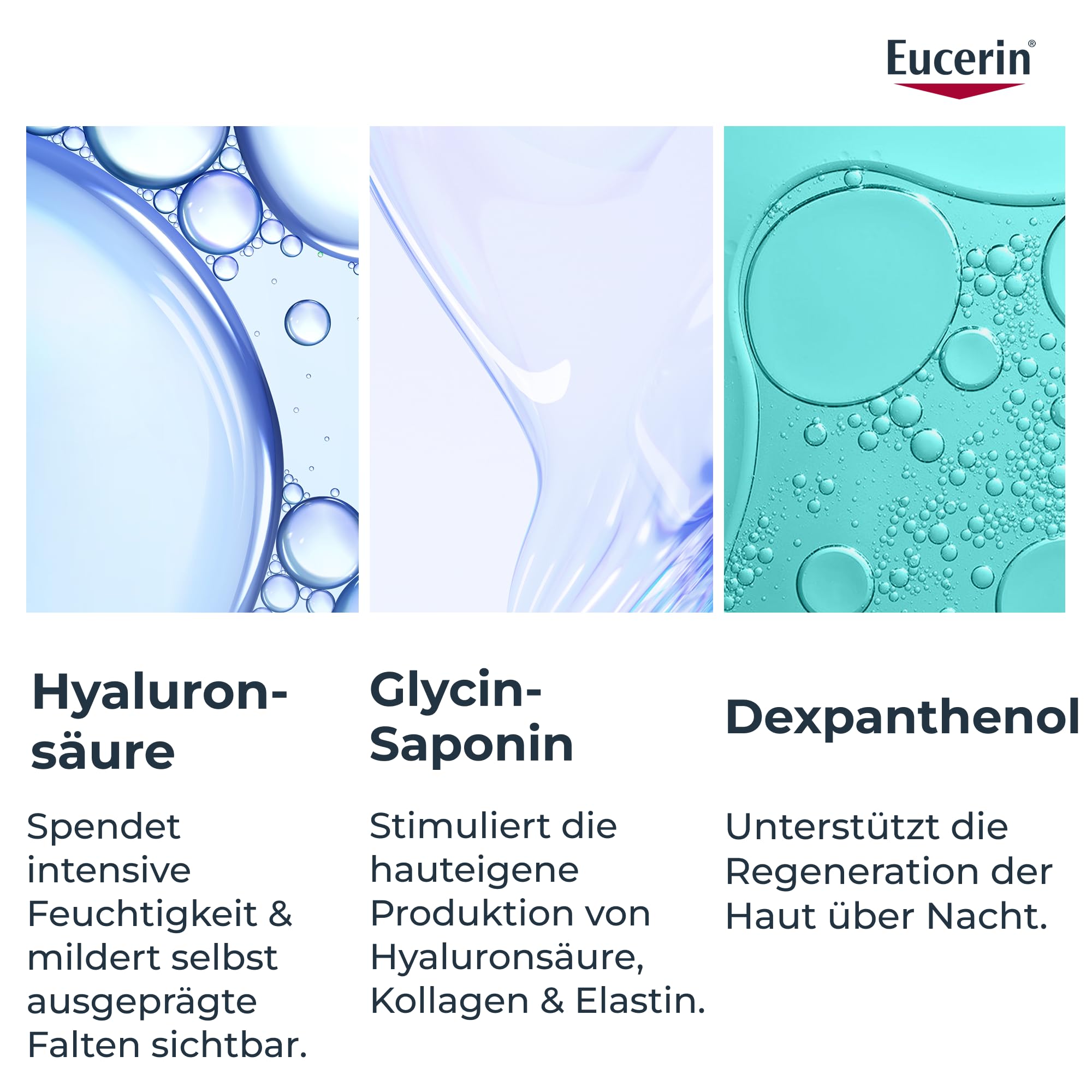 Eucerin Hyaluron-Filler + 3x Effect Nachtpflege Nachfüllkapsel 50 ml, straffende Gesichtscreme regeneriert die Haut über Nacht und mildert Falten, Anti Aging Creme mit Hyaluronsäure