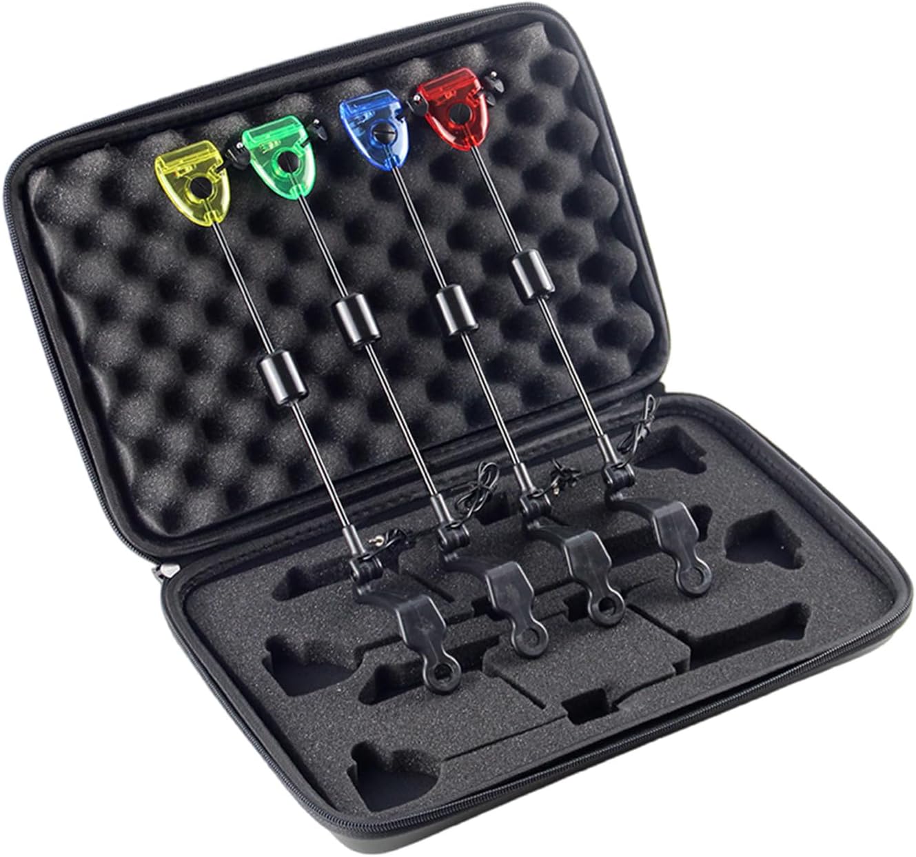 4Pcs Bites Alarm Indicators Sensitive Fishing Indicators LED Illuminated Swingers Set Equipment Fishing Alarm Swingers Set