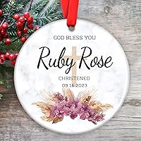 Vista 7 de Adornos de bautismo personalizados, recuerdo de bautizo, regalos de bautismo de padrinos, regalos de ahijado para bautismo, regalos de bautismo