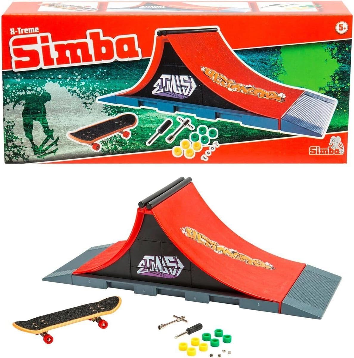Vitrin Dolusu 103304654 Finger Skateboard Ramp Ultimateramp 27x10x9cm skateboard 8 spare