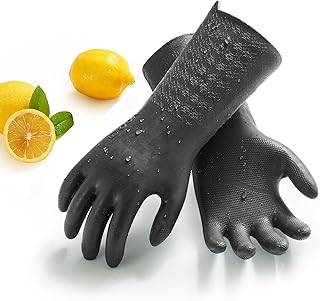 Vgo... Guantes Limpieza Largos con forro Reutilizables, Fragante Inodoro, para Hogar Baño Cocina lavar platos Coche, Resistentes contra el Frío&Calor Agua, 1 par