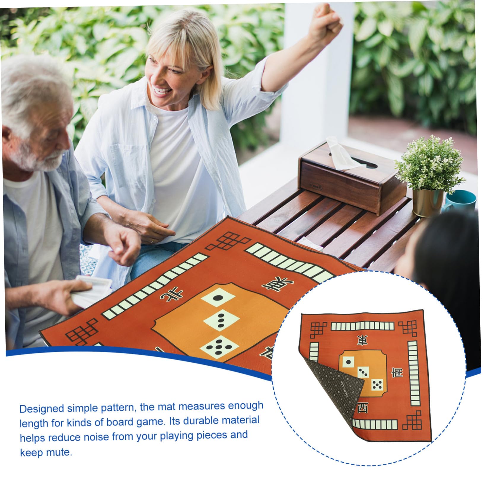 TOYANDONA Tapete para Mesa Multijuegos Cuadrado, Funda Antideslizante y Acolchada para Juego de Dominó y Mahjong, Protección Duradera Fieltro Grueso, Adecuado para Partidas Silenciosas