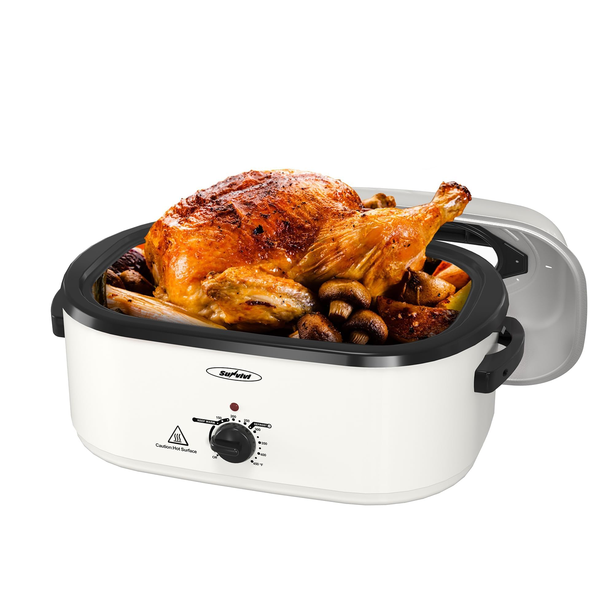 Sunvivi 26 Quart Roaster Oven with Glass Lid