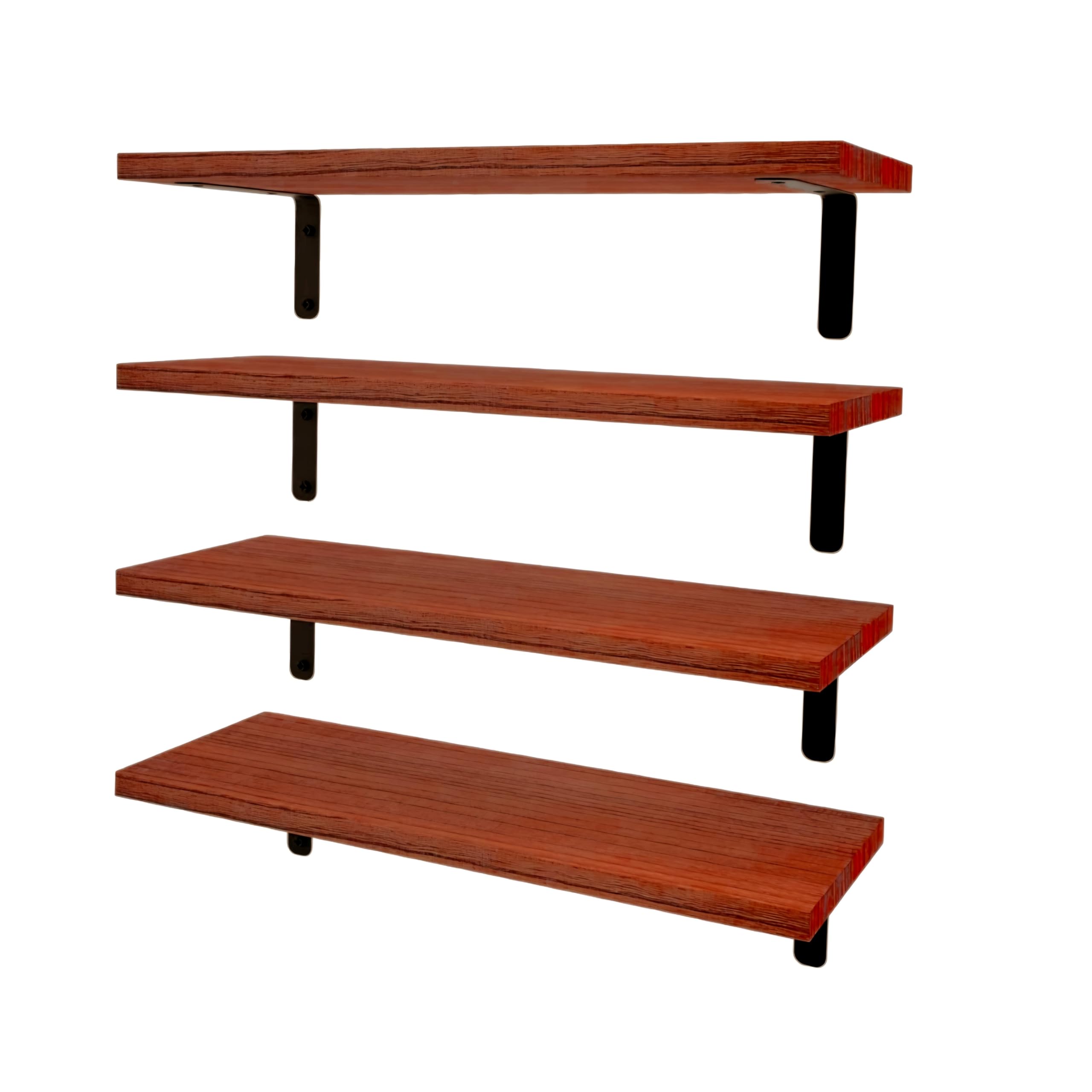 Dime Store Engineered Wood Floating Wall Shelves for Storage Organizer, Shelf for Bedroom Bathroom Storage Shelves, Kitchen Spice Rack Book Shelves for Living Room (Brown, Set of 4)-image-47