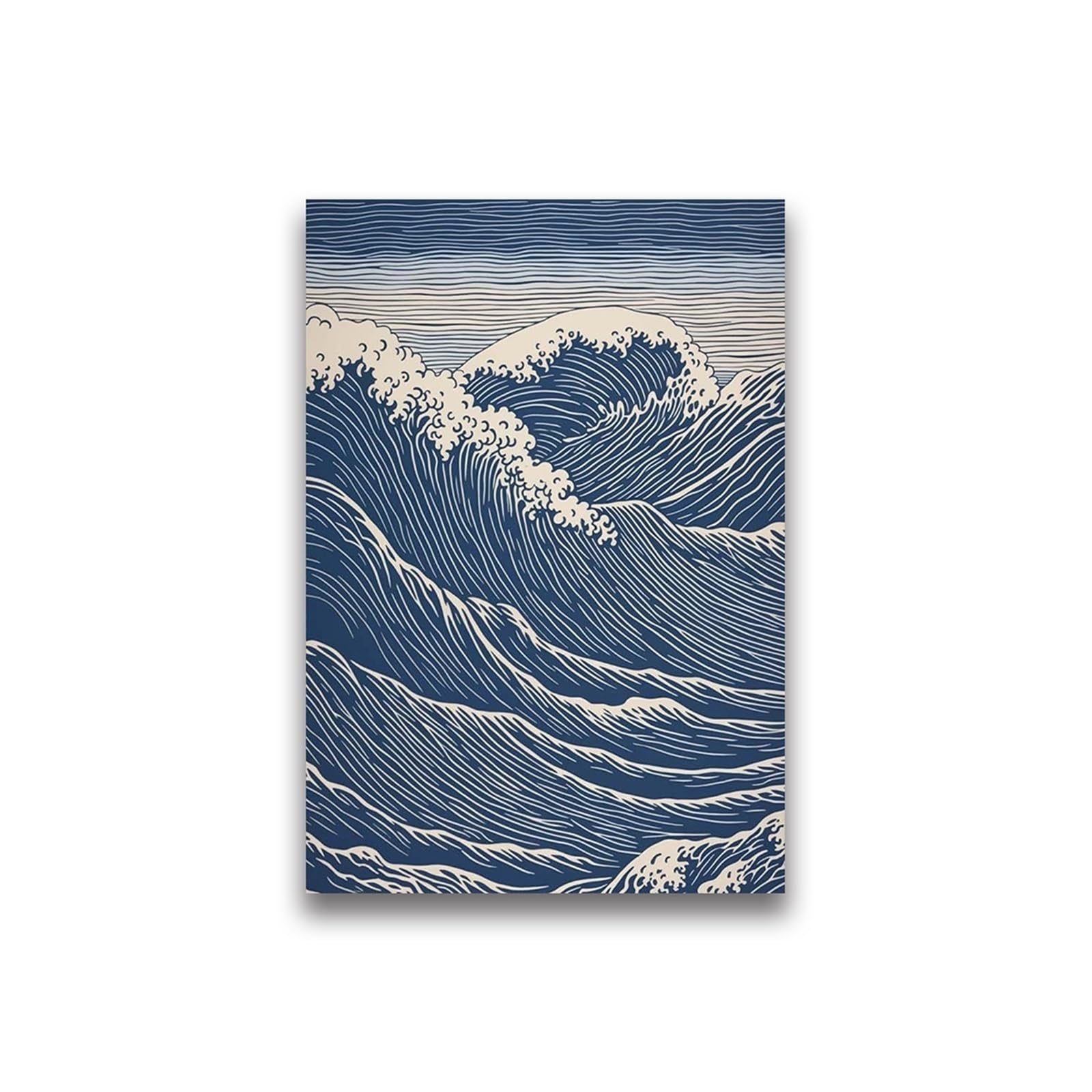Graiting 1pc Waves Art Pictures Surfing Penguin Manta Dolphin Whale Prints Canvas Painting For Home Living Room Decoration(02,20x30cm)