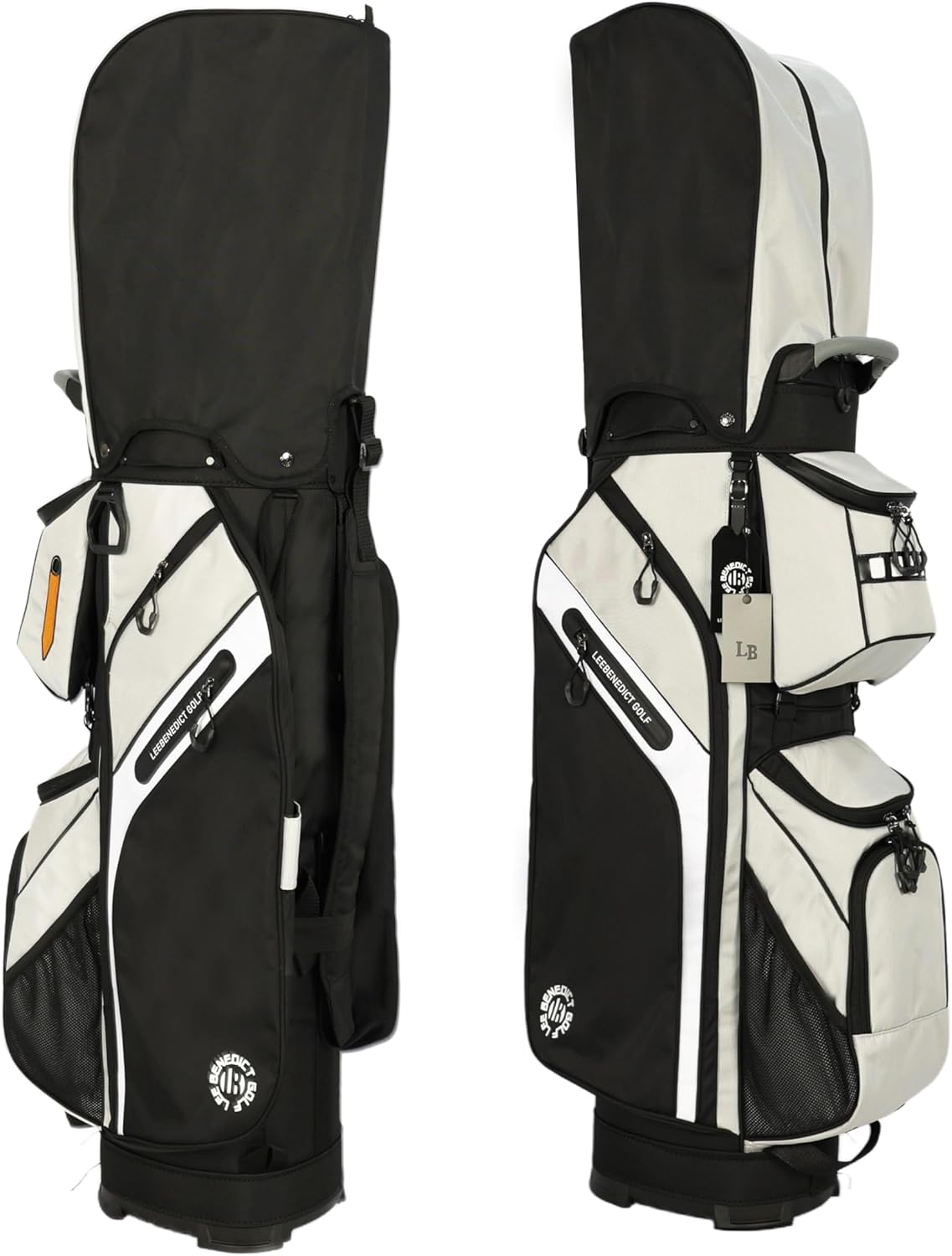 LEEBENEDICTGOLF Golf Cart Bag with 14 Way Organizer Divider Top, Premium Cart Bag with Handles and Rain Cover for Men