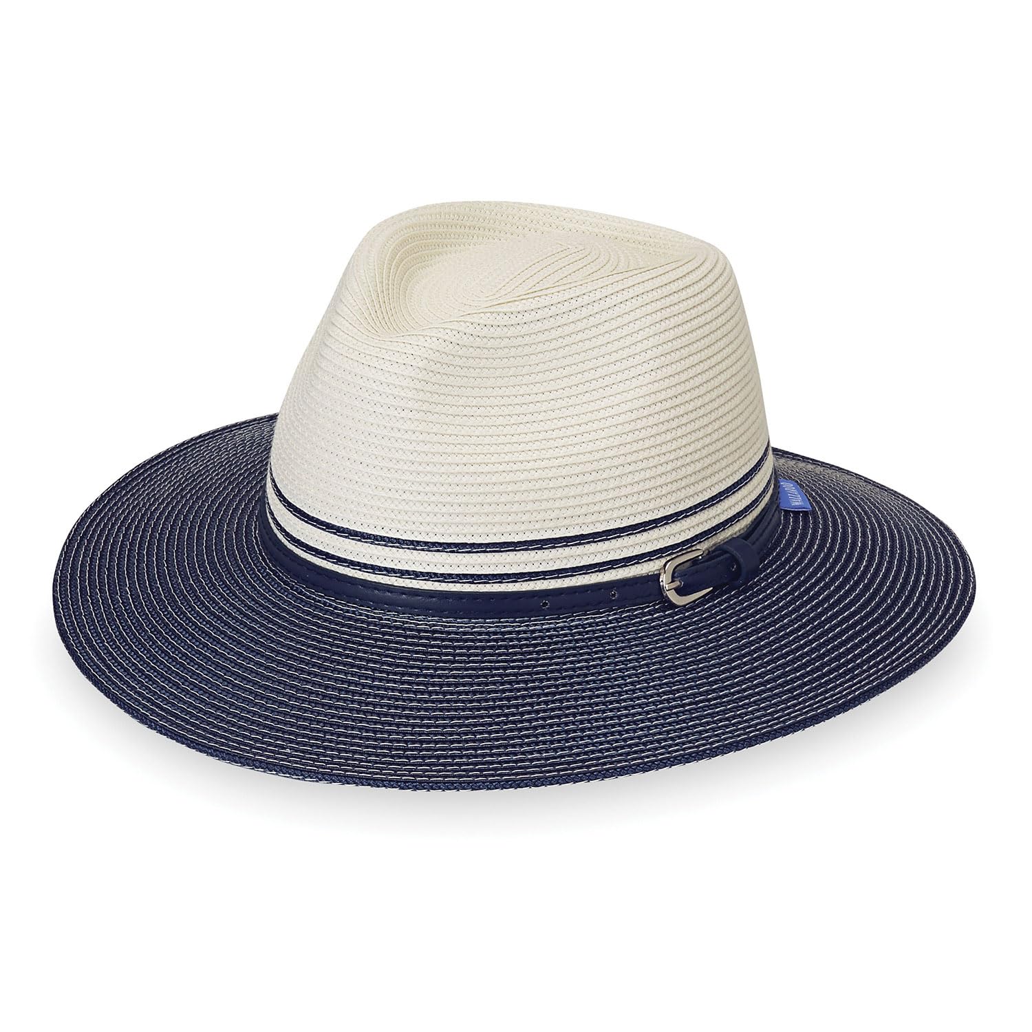 Wallaroo Hat Company Women’s Kristy Fedora – UPF 50+, Lightweight, Adjustable, Packable, Designed in Australia, Ivory/Navy