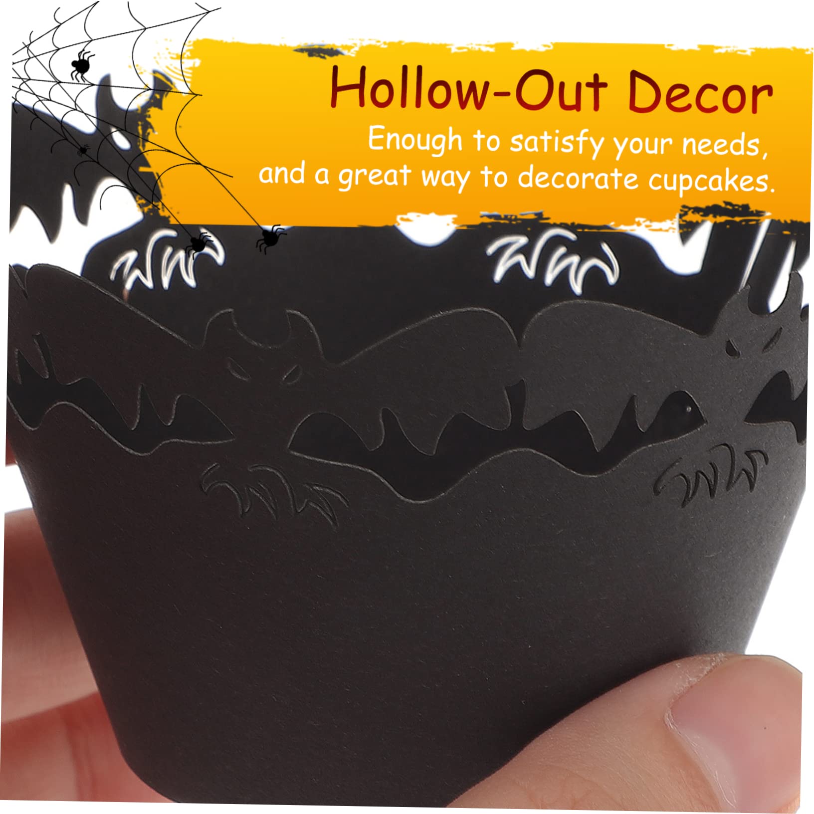 Alipis 120 Piezas De Taza De Papel Hueca Telaraña Envoltorio Para Cupcakes Papel De Telaraña Envoltorios Para Magdalenas Estaño Para Muffins Mini Decoración Para Pasteles