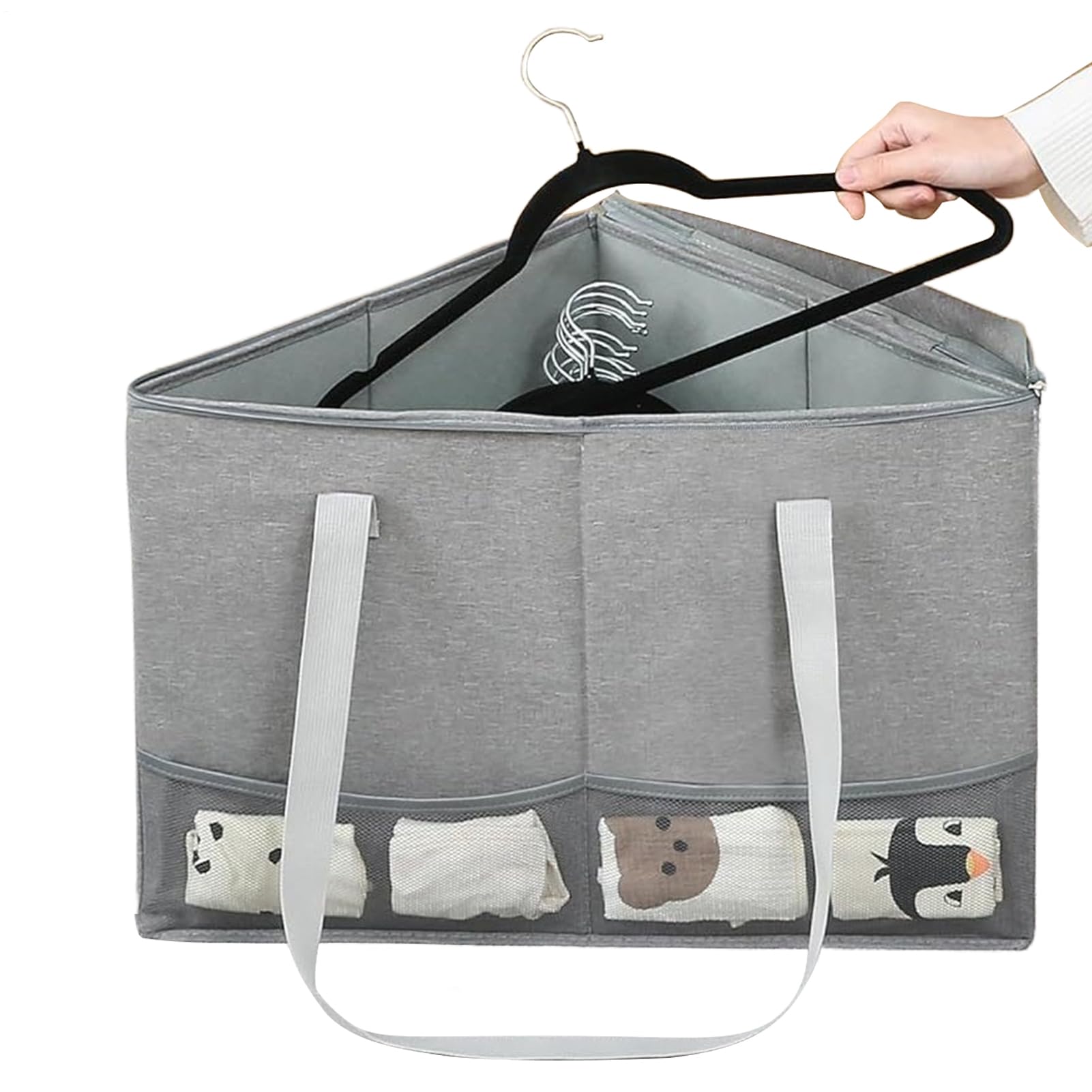 Bolsa Organizadora para Perchas Triangular Contenedor con Gran Capacidad | Soporte Triangular Para Perchas Para Armario Lavadero Ropero Dormitorio Hogar y Casa