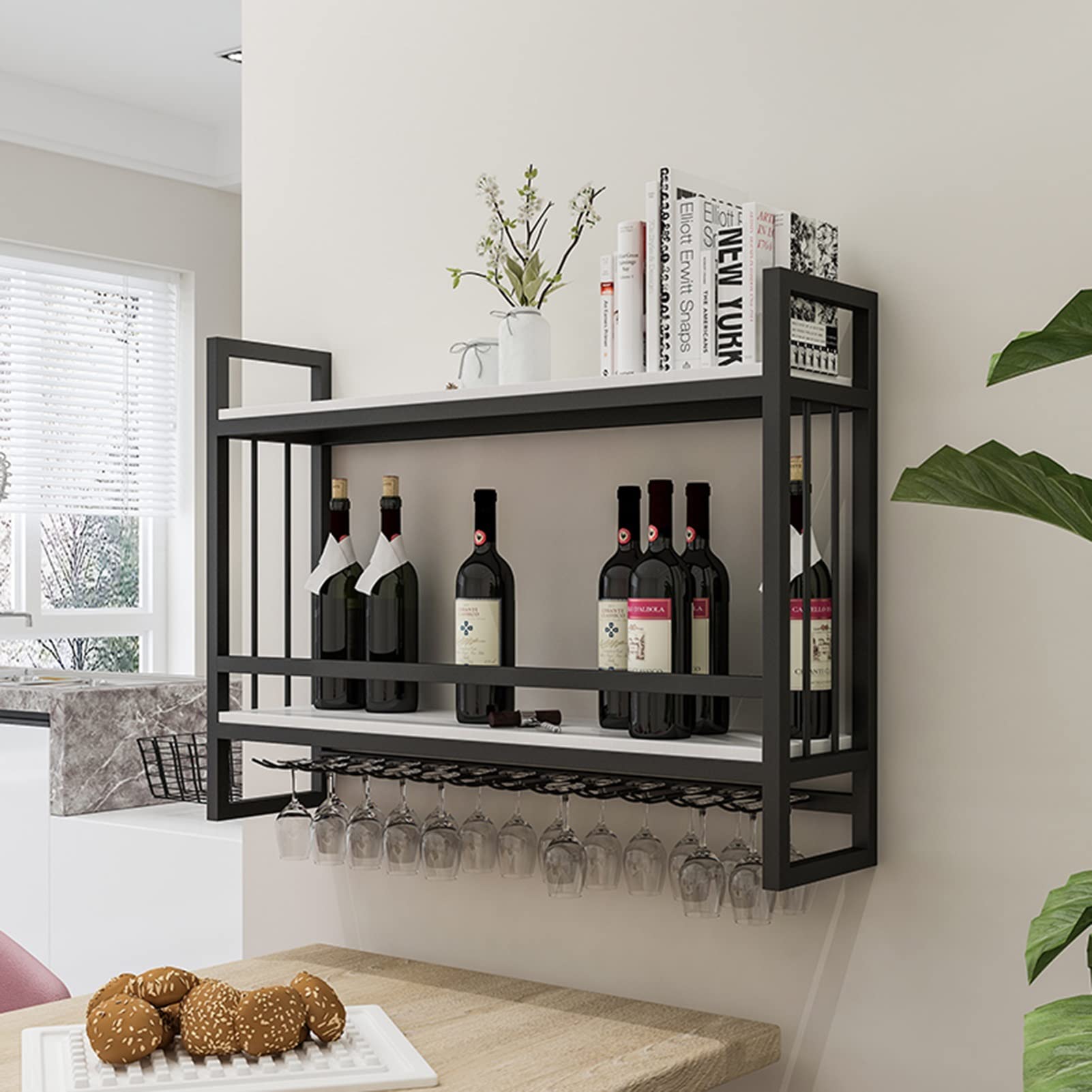 Industrial Metal Wall Mounted Wine Rack Wall Mounted Wine Rack With