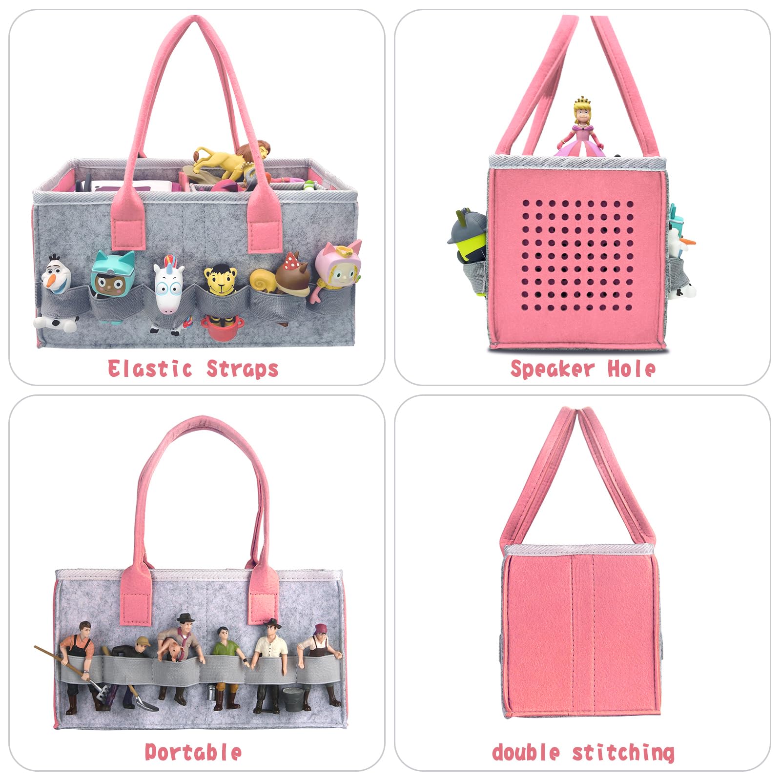 Raweao Tonies Box, draagtas voor Toniebox, opbergtas voor figuren en accessoires, perfect voor kinderen, Tonie starterset (blauw