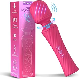 Wand Massager Adult Sex Toys, Wand Vibrator Women Sex Toy, Boefous Discreet & Strong Clitoris Vibrator, Quiet Vibrator Wand Rechargeable, Female Vibrating Wand for Her Pleasure Women & Couples, Rose