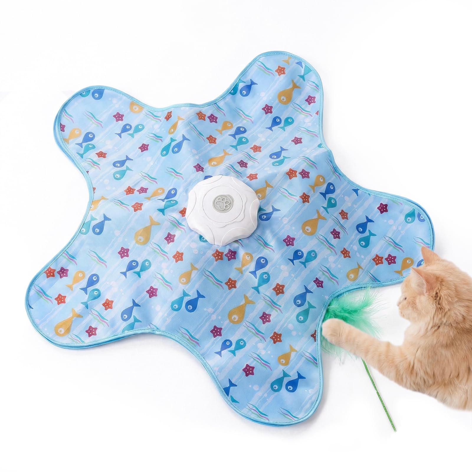 XdealCozyxc Cat Toys Interactive for Indoor Cats, Automatic Hide and Seek Cat Mouse Toy with Moving Feather for Cats Kitten Enrichment