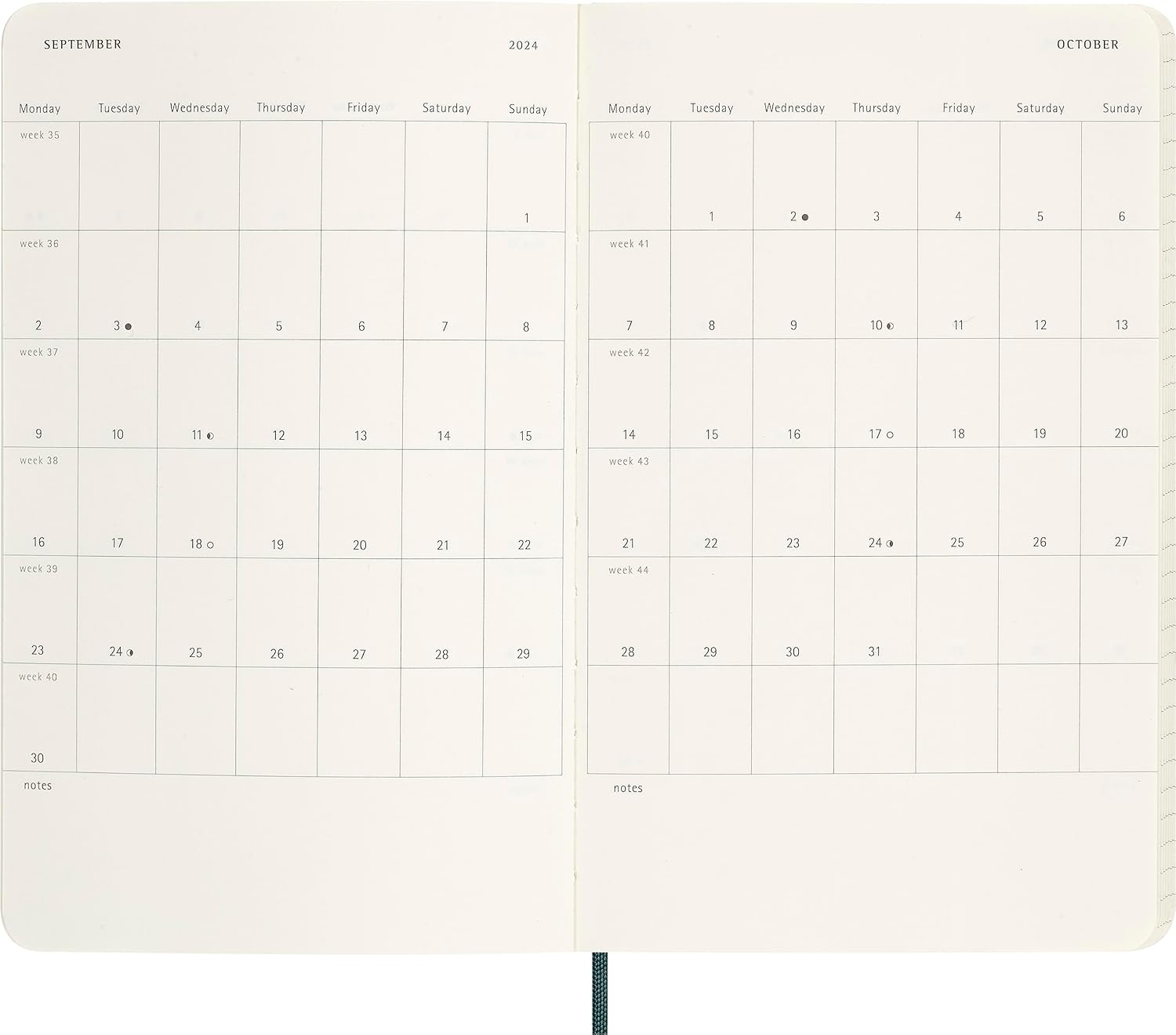 Moleskine 2024 Precious and Ethical Weekly Planner Box, 12M, Large, Boa Green, Soft Cover (5 x 8.25)