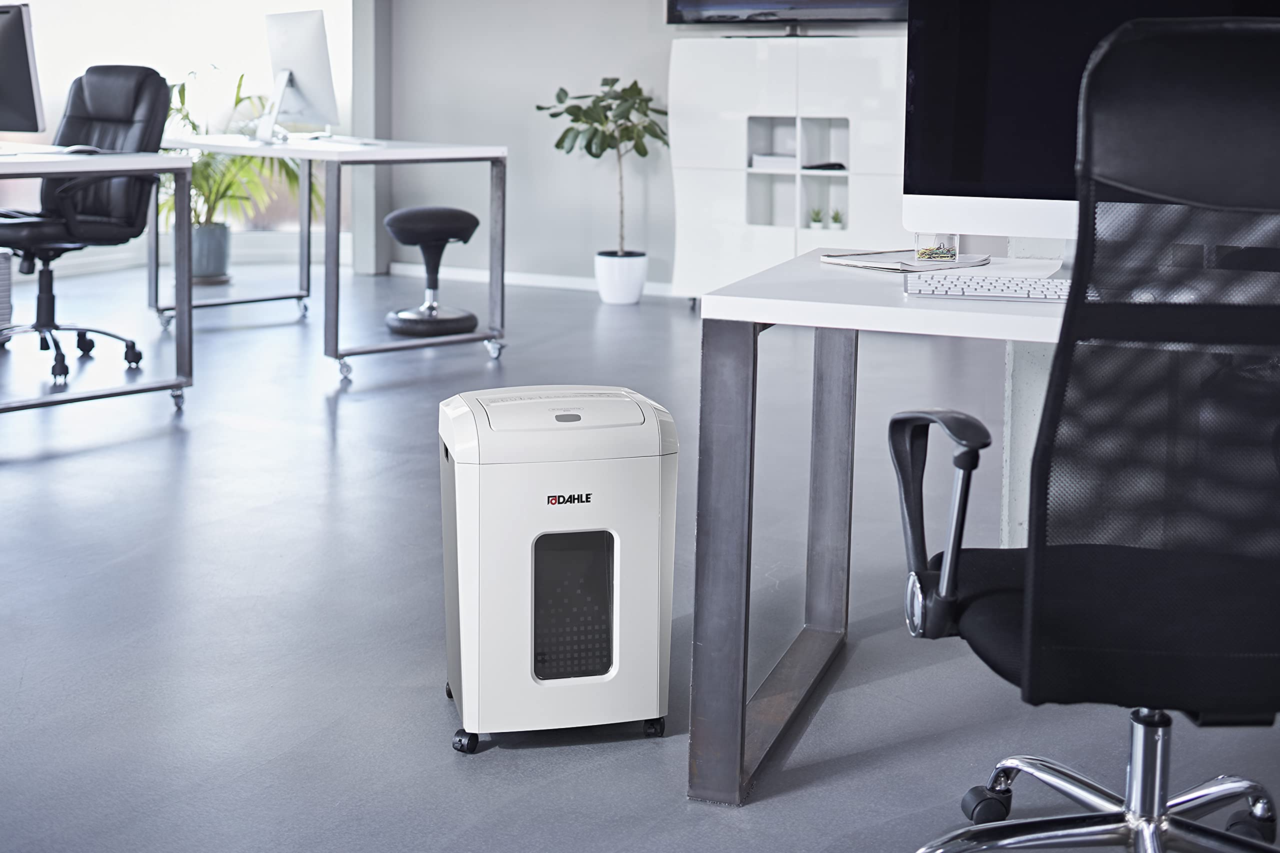 Dahle ShredMATIC 150 Aktenvernichter Autofeed (150 Blatt, P-4, Partikelschnitt, öl- und wartungsfrei, Automatischer Papiereinzug) lichtgrau/staubgrau