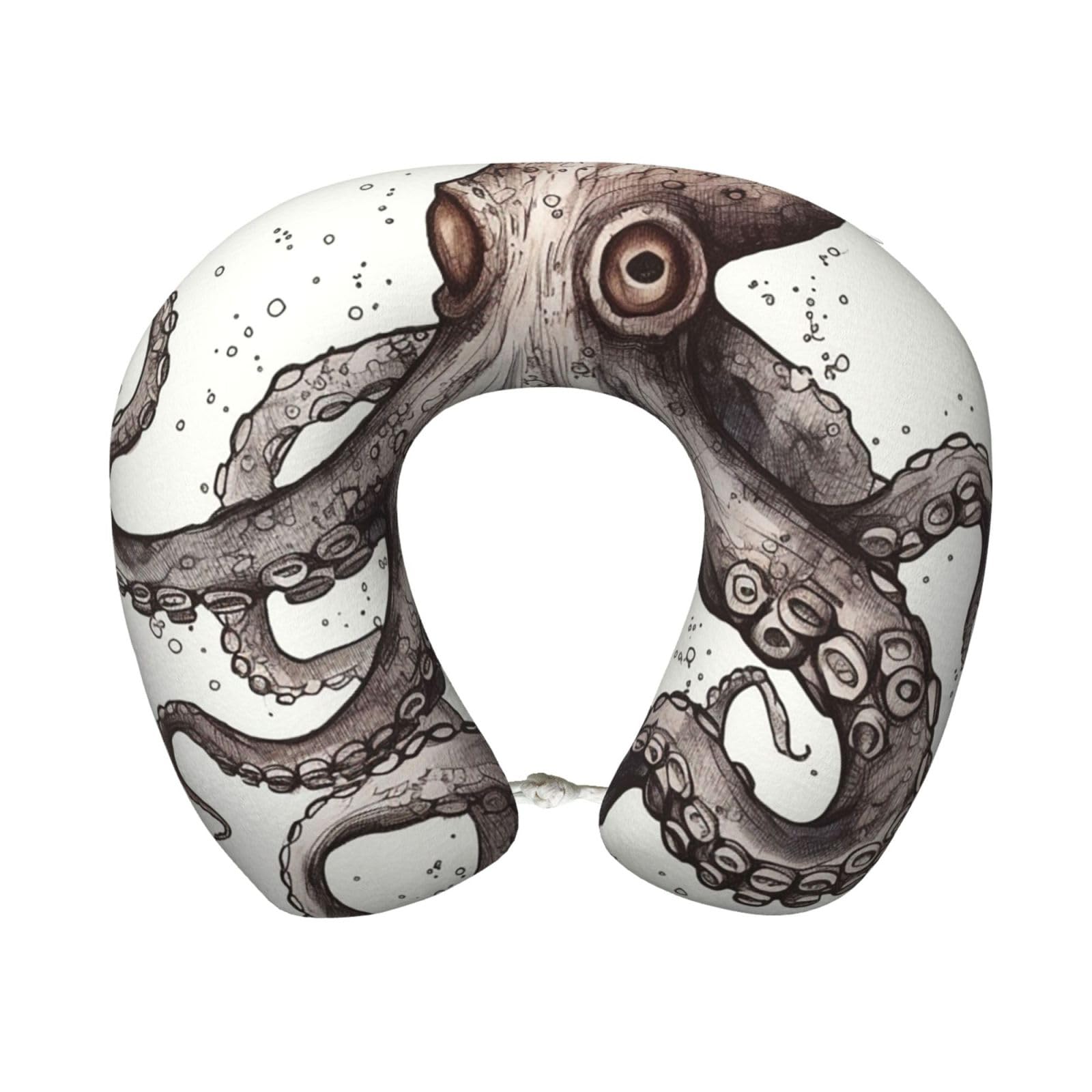 FodPand Travel Pillow Octopus Neck Rest Soft Comfortable Travel Neck Pillow U-Shaped Memory Foam Sleeping Rest Cushion Travel Accessories for Airplane Car and Office