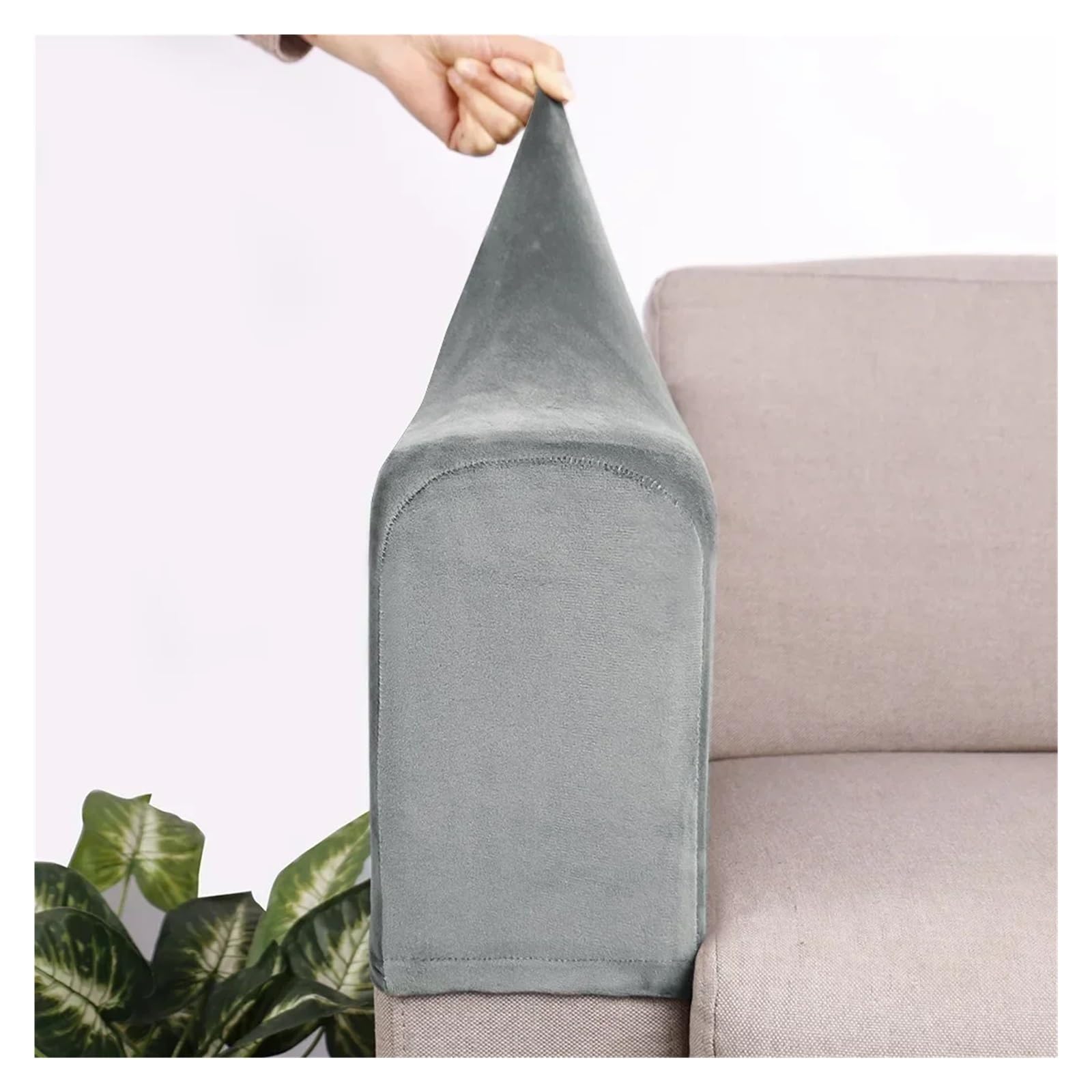 Housse pour accoudoir de canapé lavable gris clair pour protéger contre l'usure, lot de 2