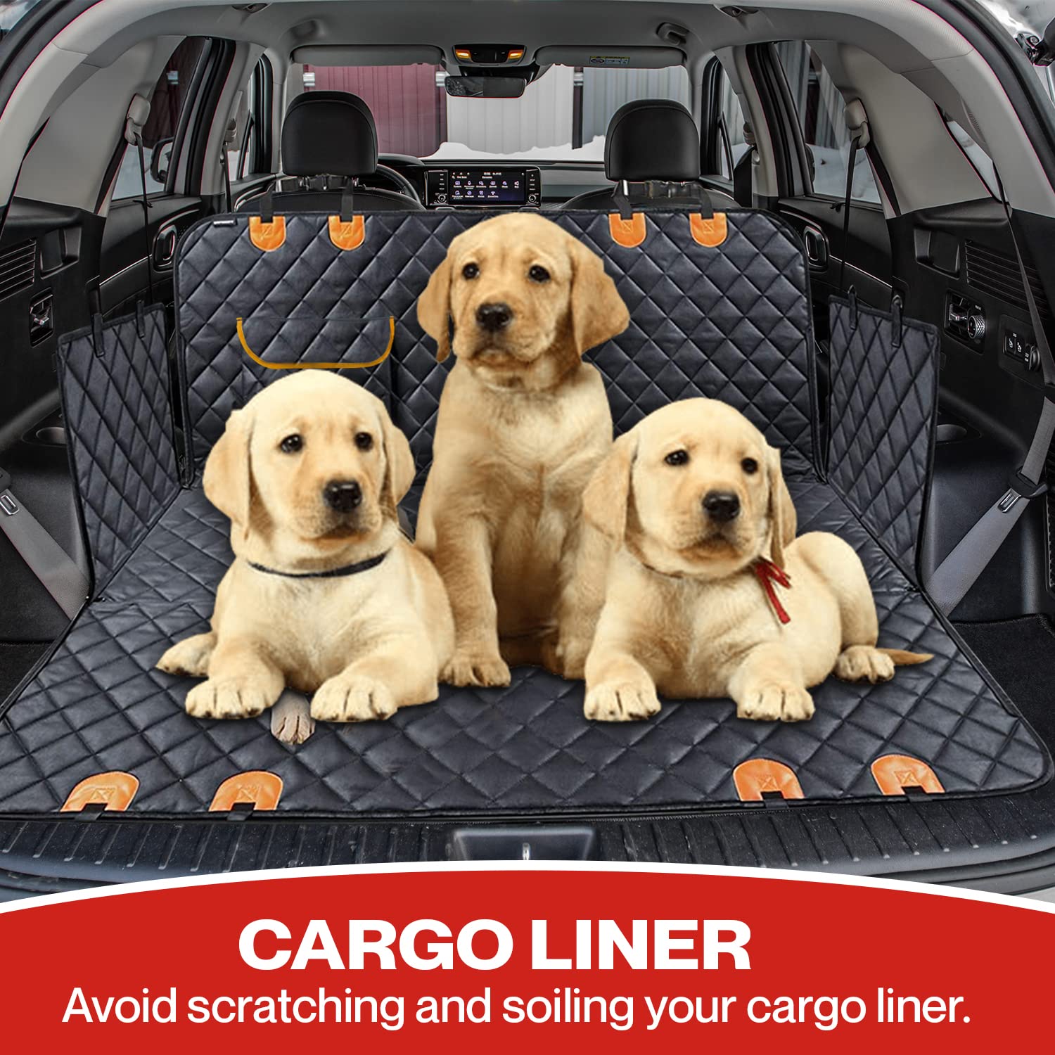 Funda Asiento Coche Perro Antideslizante, Impermeable y Resiste arañazos-Proctector Asiento Coche Perro para Viajes con tu Mascota + quitapelos para Mascotas+2 Cinturones de Seguridad
