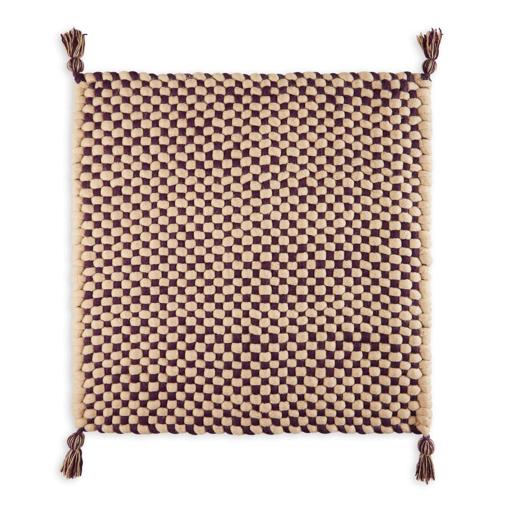 Tapis en feutre fait à la main Everest beige décoration intérieur