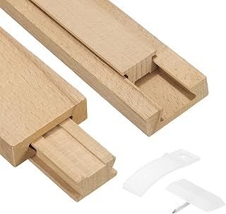 uxcell 4 Set Wooden Drawer Slides, 15-3/4 (40 CM) Classic Wood Center Guide Track with Plastic Slide Glide Bracket, Wood Drawer Glides Bottom Rails Replacement Kit