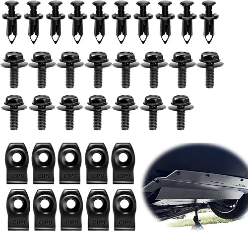 Pack-35 - Cierre de parachoques de automóvil, clips para debajo de la cubierta, pernos de cuerpo de protección contra salpicaduras, repuesto de