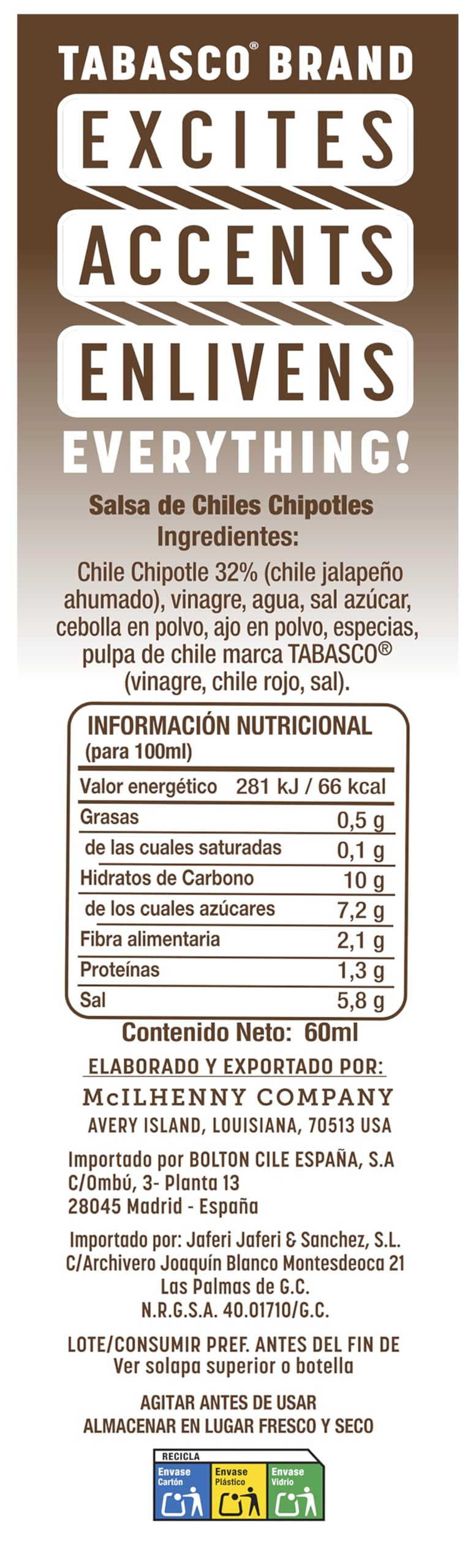 Tabasco Salsa Picante Tabasco Chipotle - 60 ml — view 2