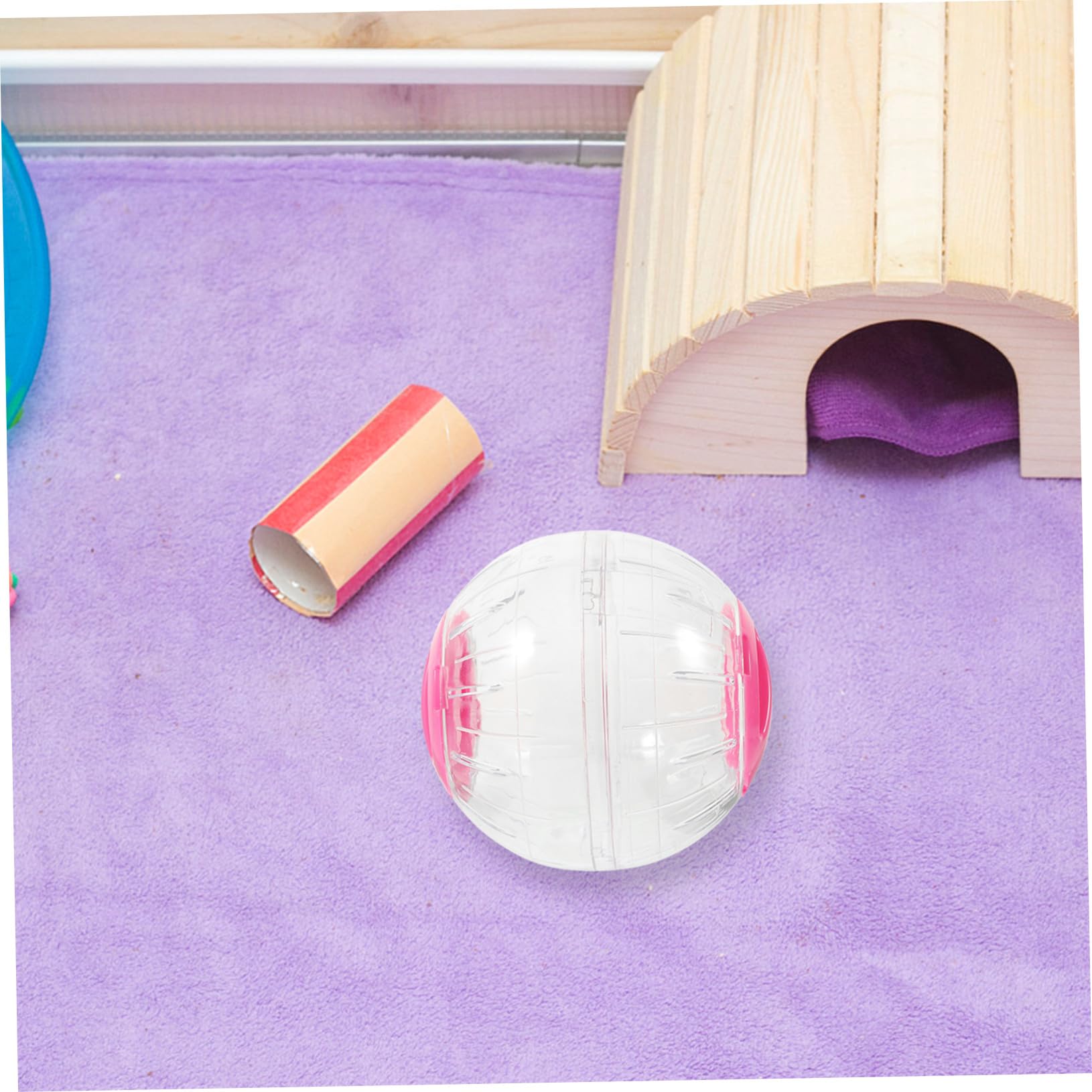 NOLITOY 4 Piezas Pelota Transparente para Hámster Rueda Silenciosa para Ejercicio de Pequeños Roedores Accesorio Portátil para Jaulas de Jerbos Cobayas y Ratones
