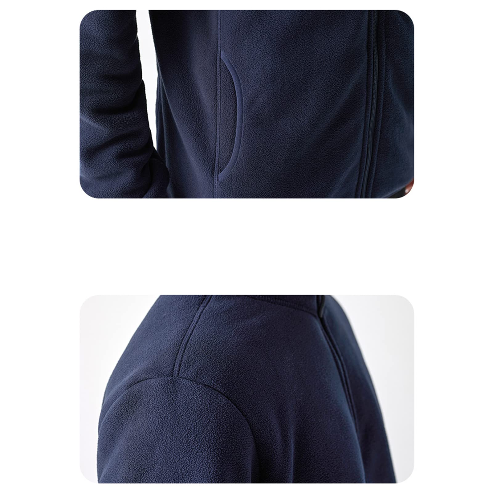 HB1 Chaqueta de Forro Polar para Hombre, Abrigo Grueso para Acampar al Aire Libre, Abrigo para Turismo, Escalada de Montaña, Ropa de Abrigo con Cuello Alto